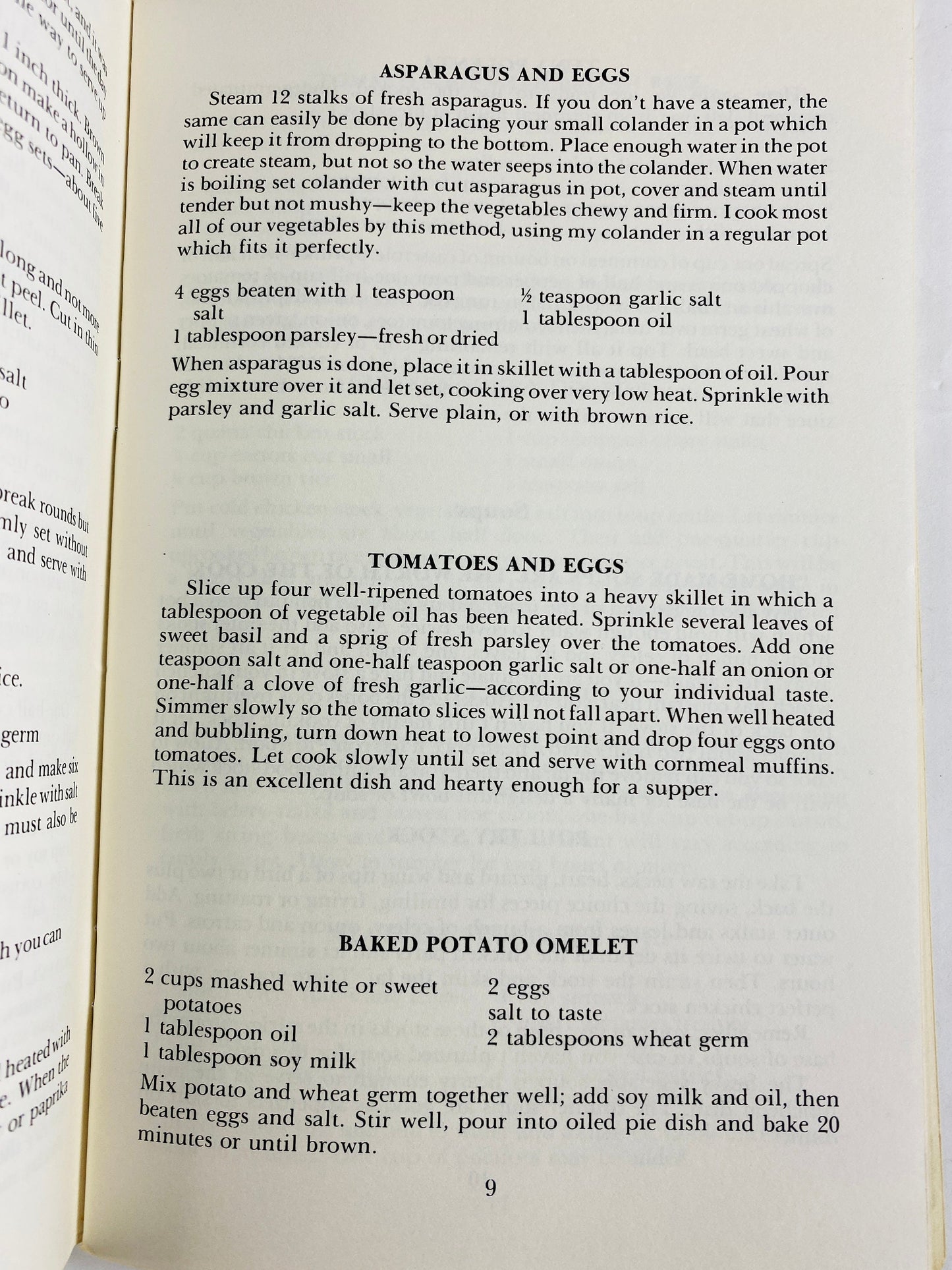 Prevention's Better Living Cookbook recipe booklet Emma Bailey circa 1979 Eggs, salads, remoulade vinaigrette basked mushrooms