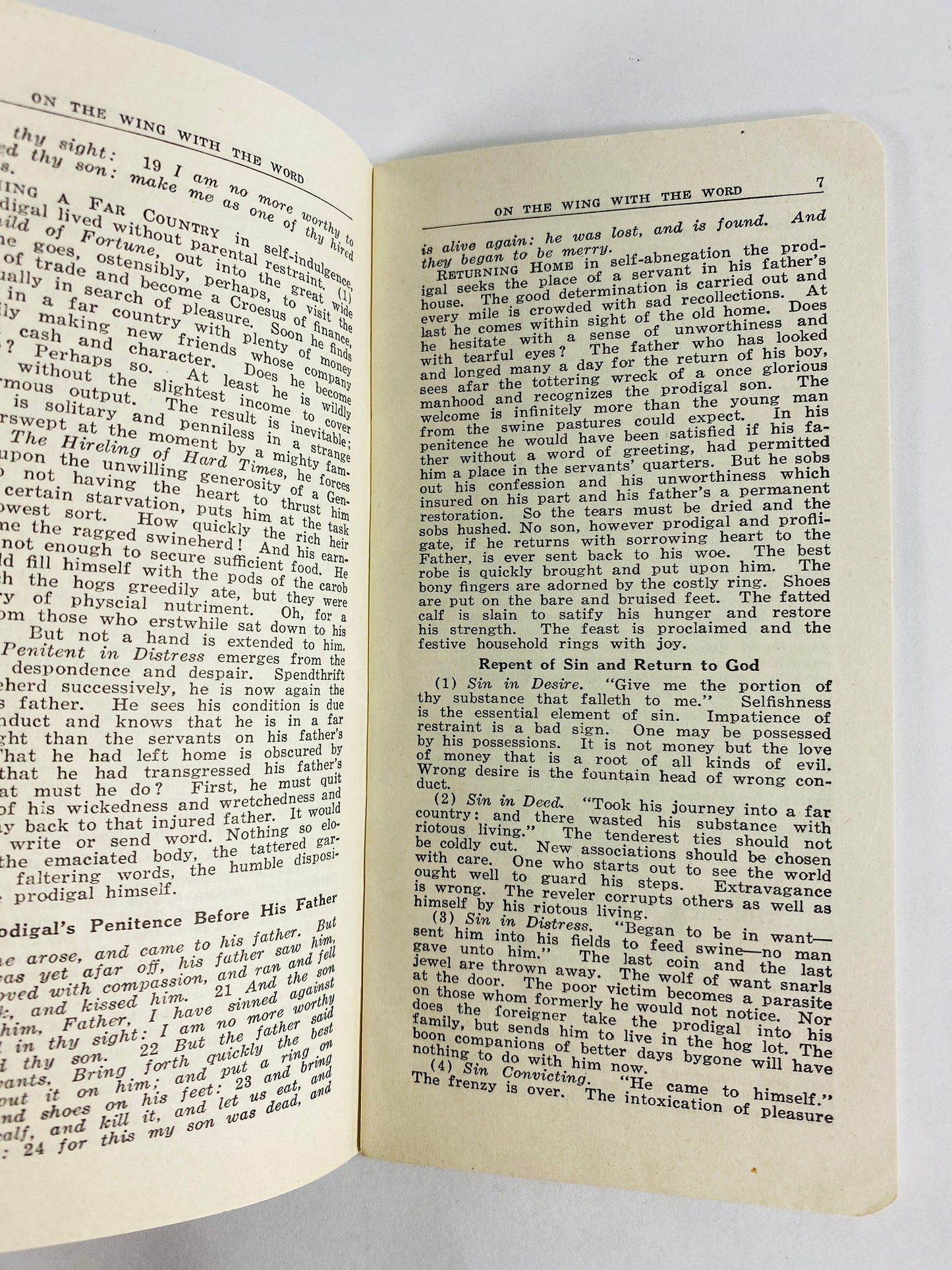 1931 Southern Baptist International Sunday School Lessons On the Wing with the Word vintage paperback booklet quarterly publication