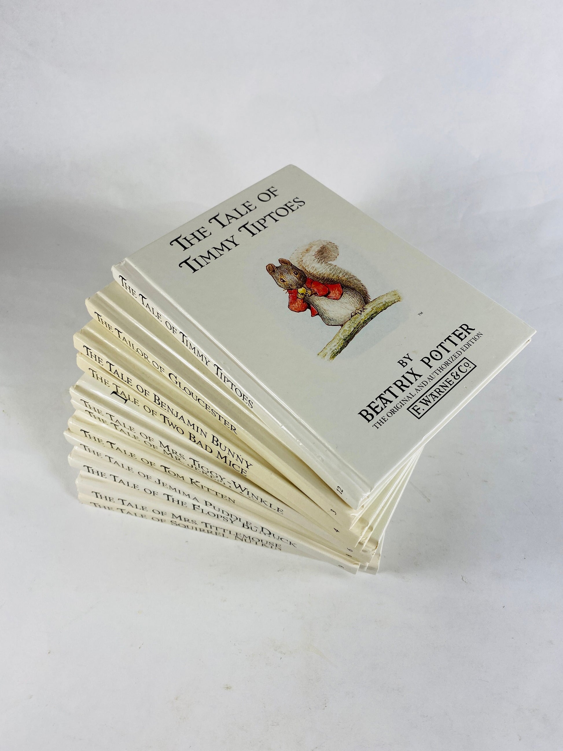 1989 Beatrix Potter Peter Rabbit vintage F Warne small miniature books Flopsy Bunnies Select any volume! Nursery white bookshelf decor gift