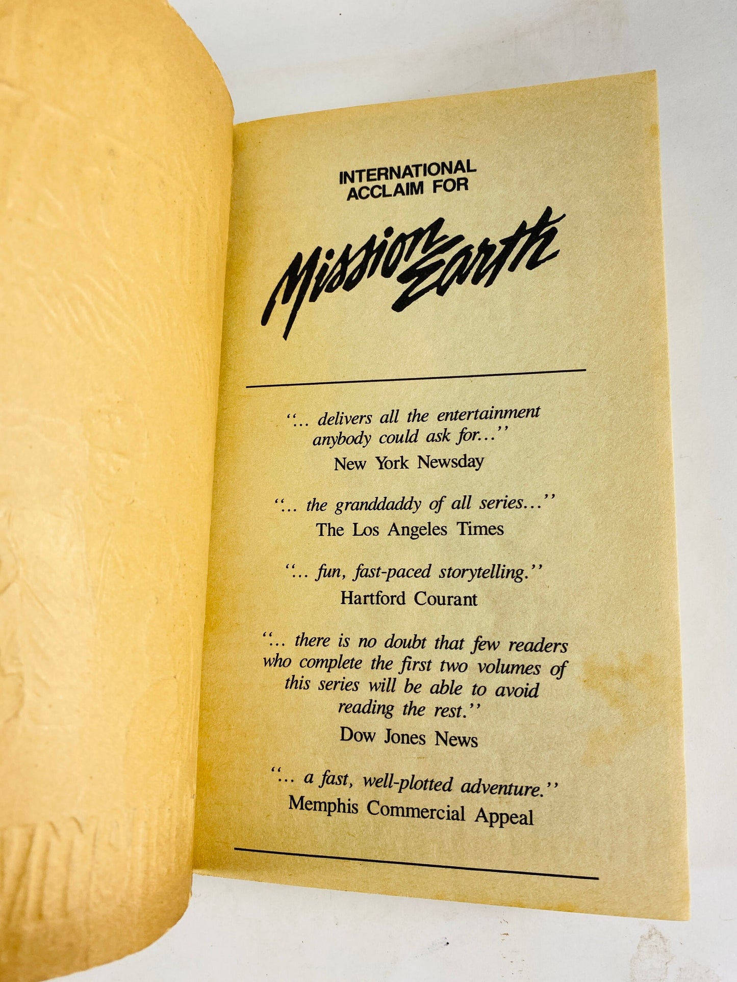 1986 Mission Earth L Ron Hubbard Enemy Within Doomed Planet Villainy Victorious FIRST Printing vintage Mission Earth series paperback book