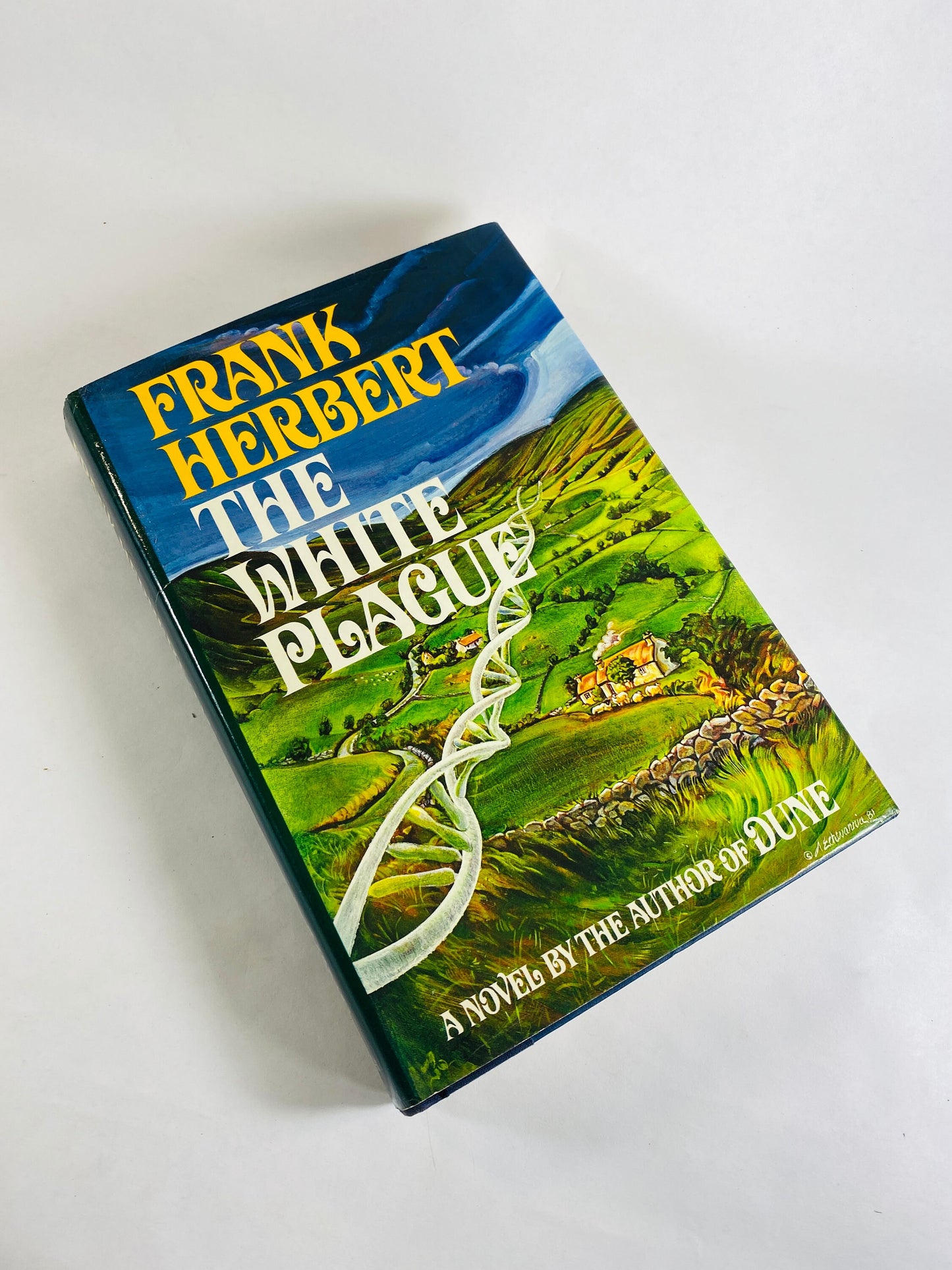 White Plague Vintage book by Frank Herbert author of Dune circa 1982. Madman unleashes a terrible plague upon the human race.