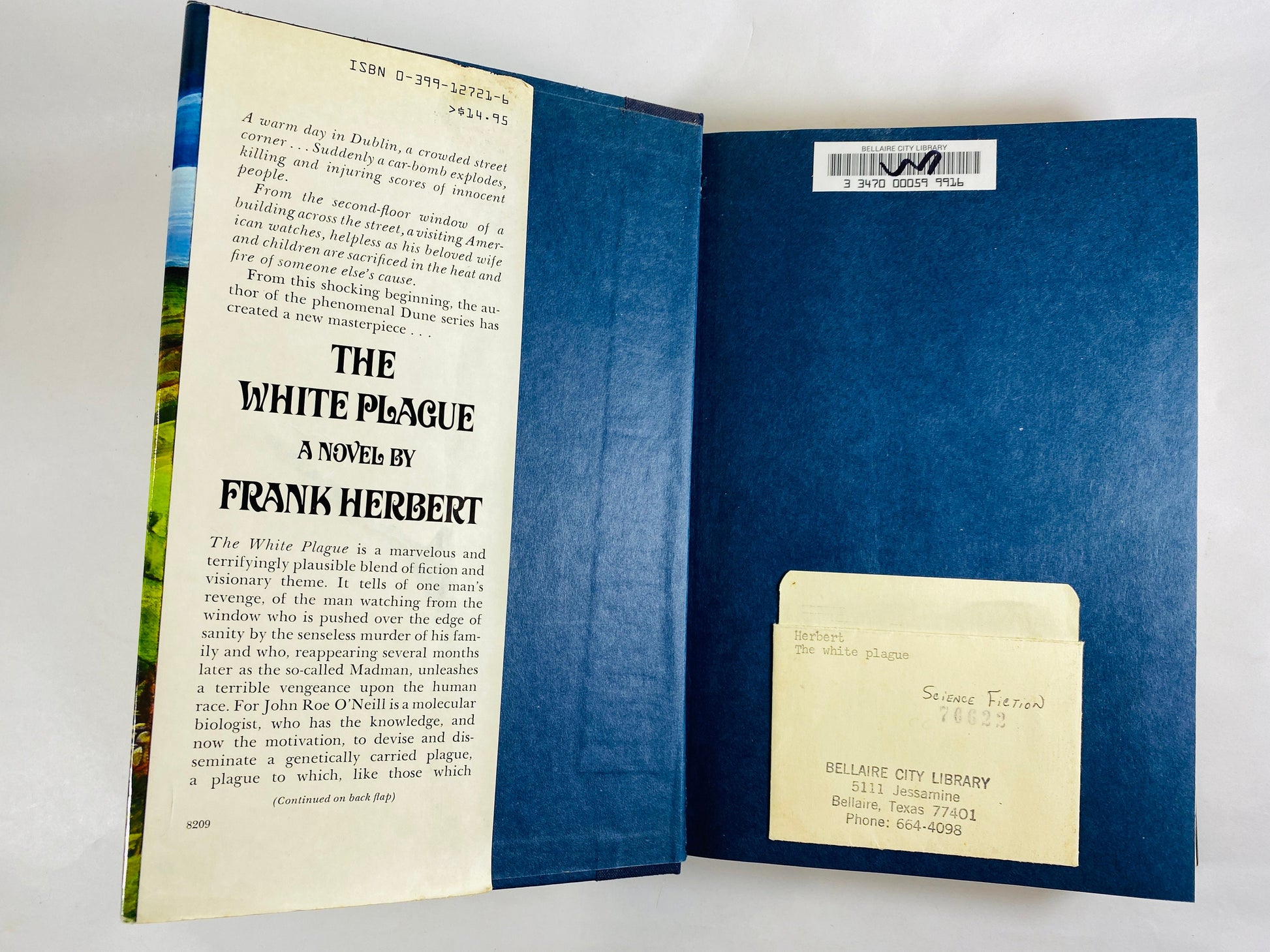 White Plague Vintage book by Frank Herbert author of Dune circa 1982. Madman unleashes a terrible plague upon the human race.