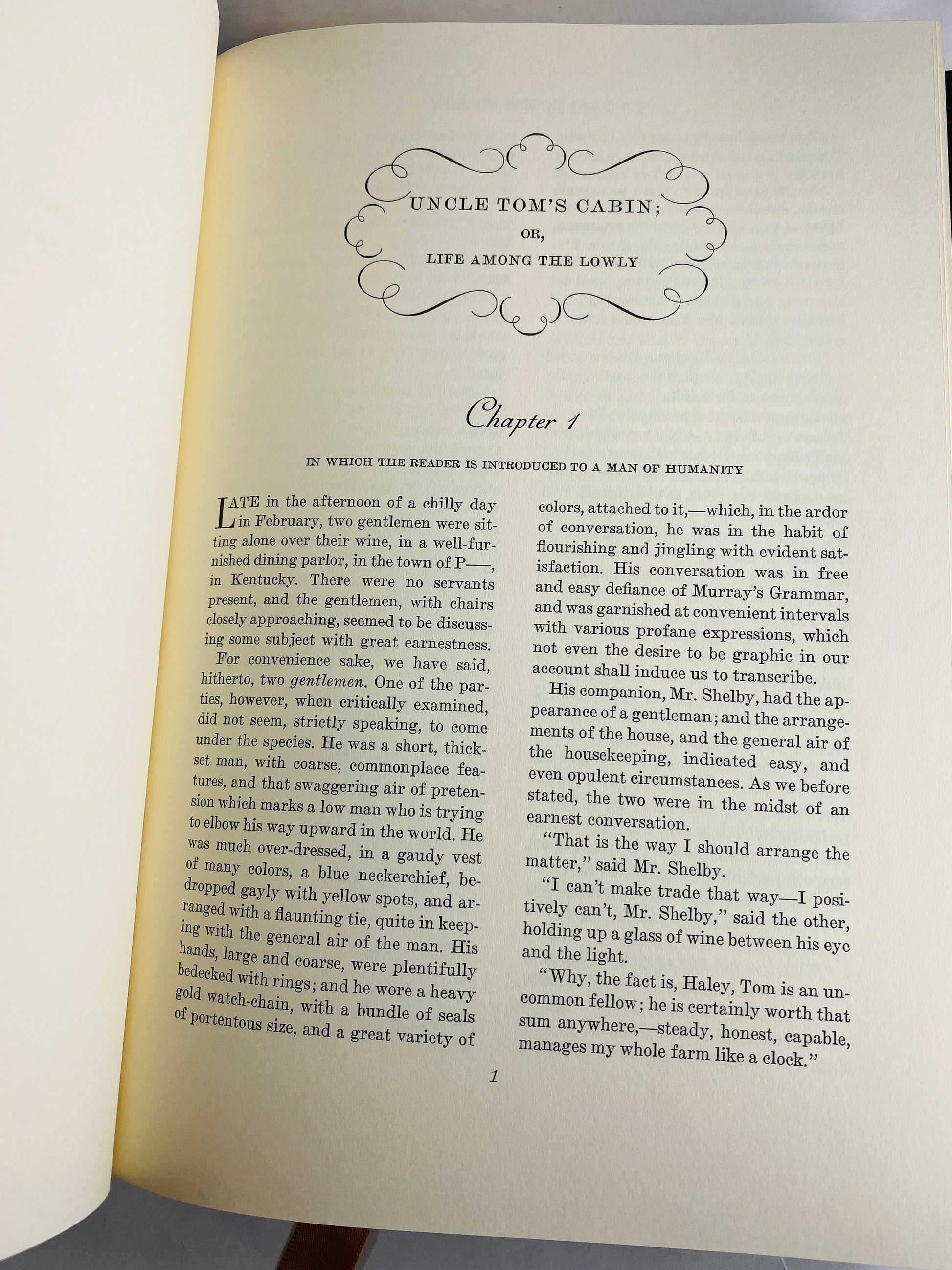 Uncle Tom's Cabin by Harriet Beecher Stowe Life Among the Lowly vintage leather Easton Press Anti-slavery book circa 1979 Civil War