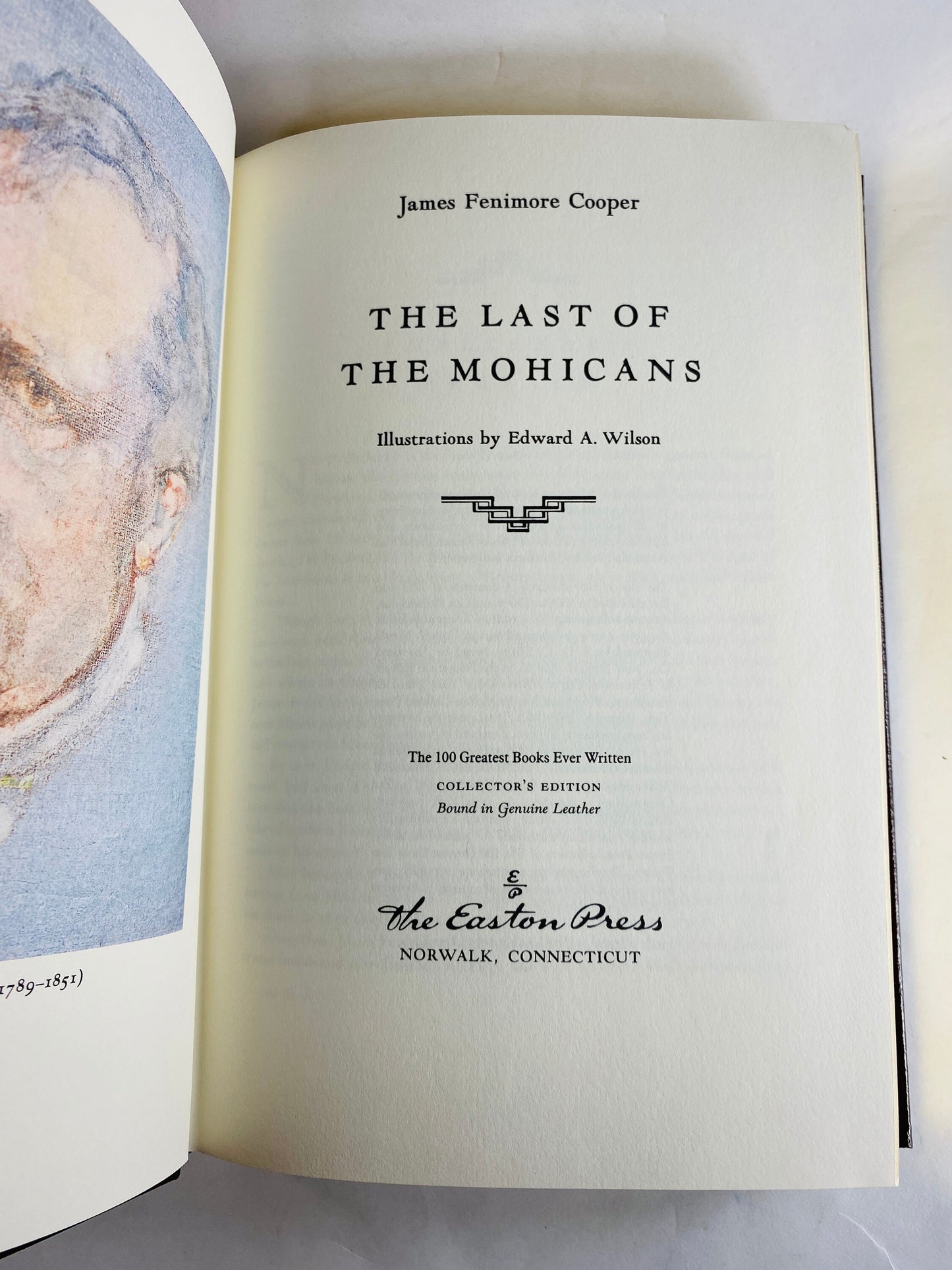 1978 Last of the Mohicans GORGEOUS Vintage Easton Press brown leather book by James Fenimore Cooper gold embossing French and Indian War