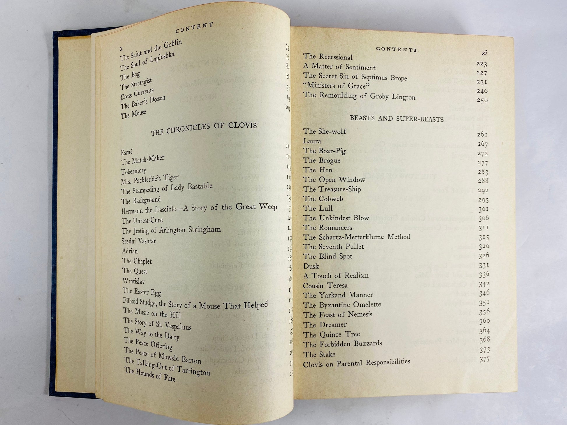 Short Stories of Saki Modern Library book circa 1930 HM Munro Master of the short story. Parody. Indigo Blue bookshelf decor