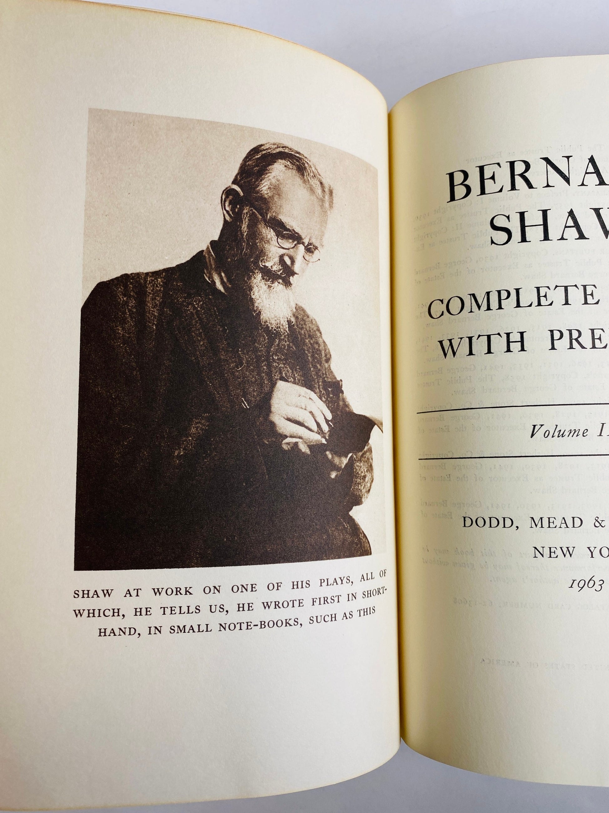 1962 George Bernard Shaw vintage book of plays Theatre burnt orange bookshelf decor