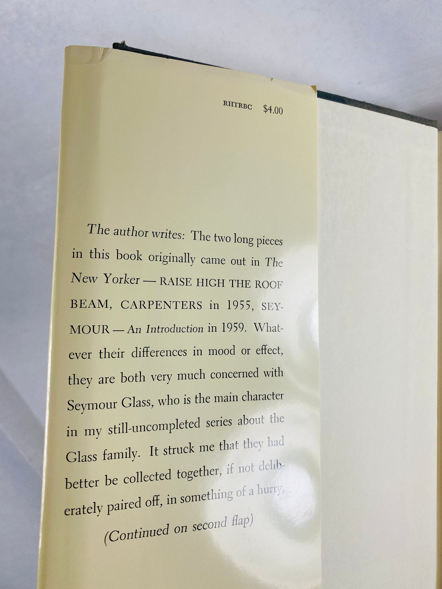 1959 Raise High the Roof Beam, Carpenters and Seymour FIRST EDITION Vintage book by JD Salinger with dust jacket circa 1959.