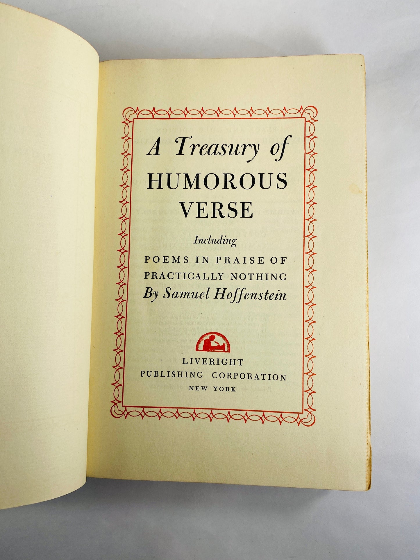 Poems in Praise of Practically Nothing vintage book Treasury of Humorous Verse by Hoffenstein BEAUTIFUL Black and Gold binding