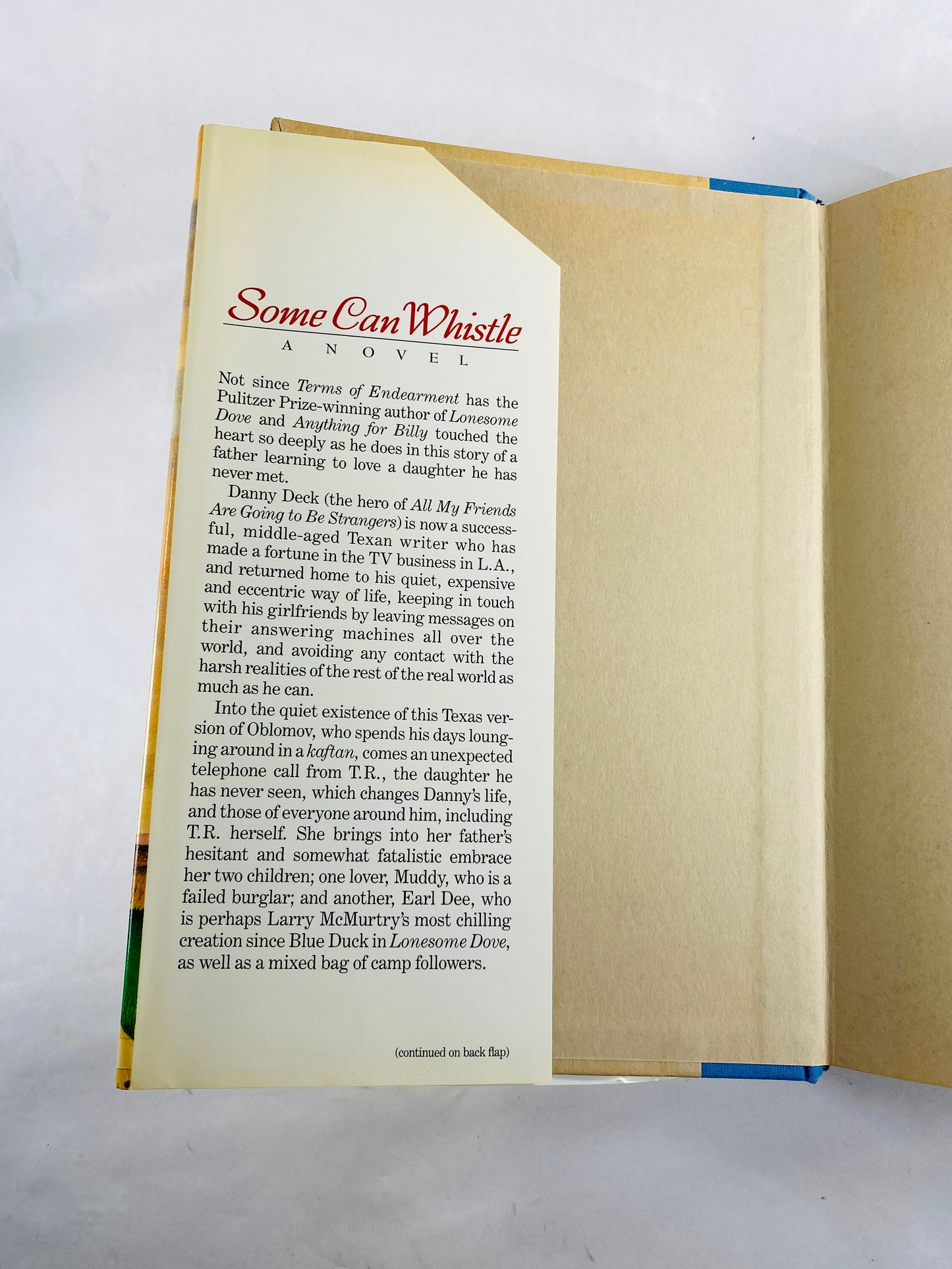 Some Can Whistle by Larry McMurtry Vintage FIRST EDITION book circa 1989 about a father learning to love a daughter he has never met