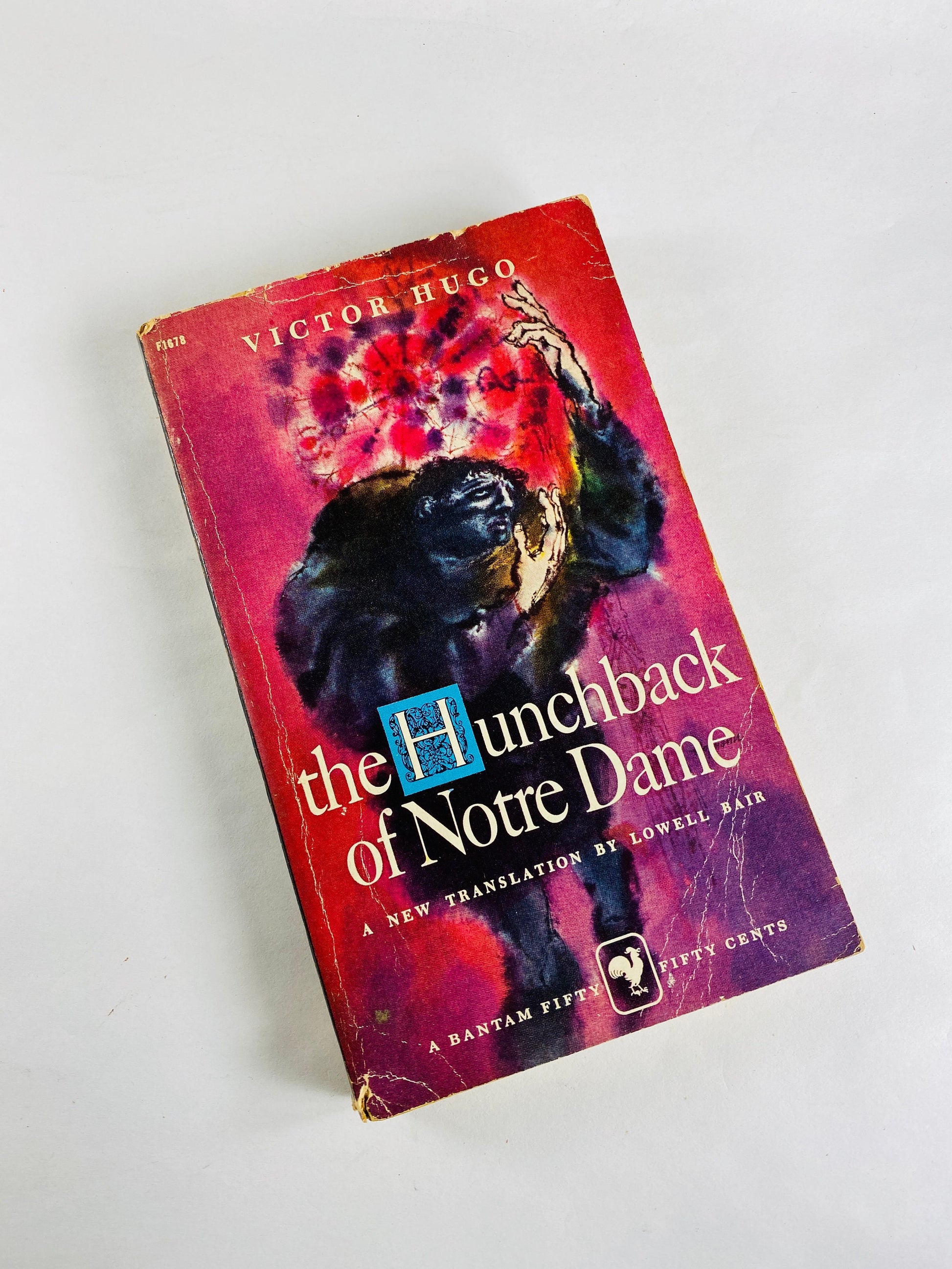 1956 Hunchback of Notre Dame by Victor Hugo Vintage Bantam paperback book bookshelf decor Teen reading