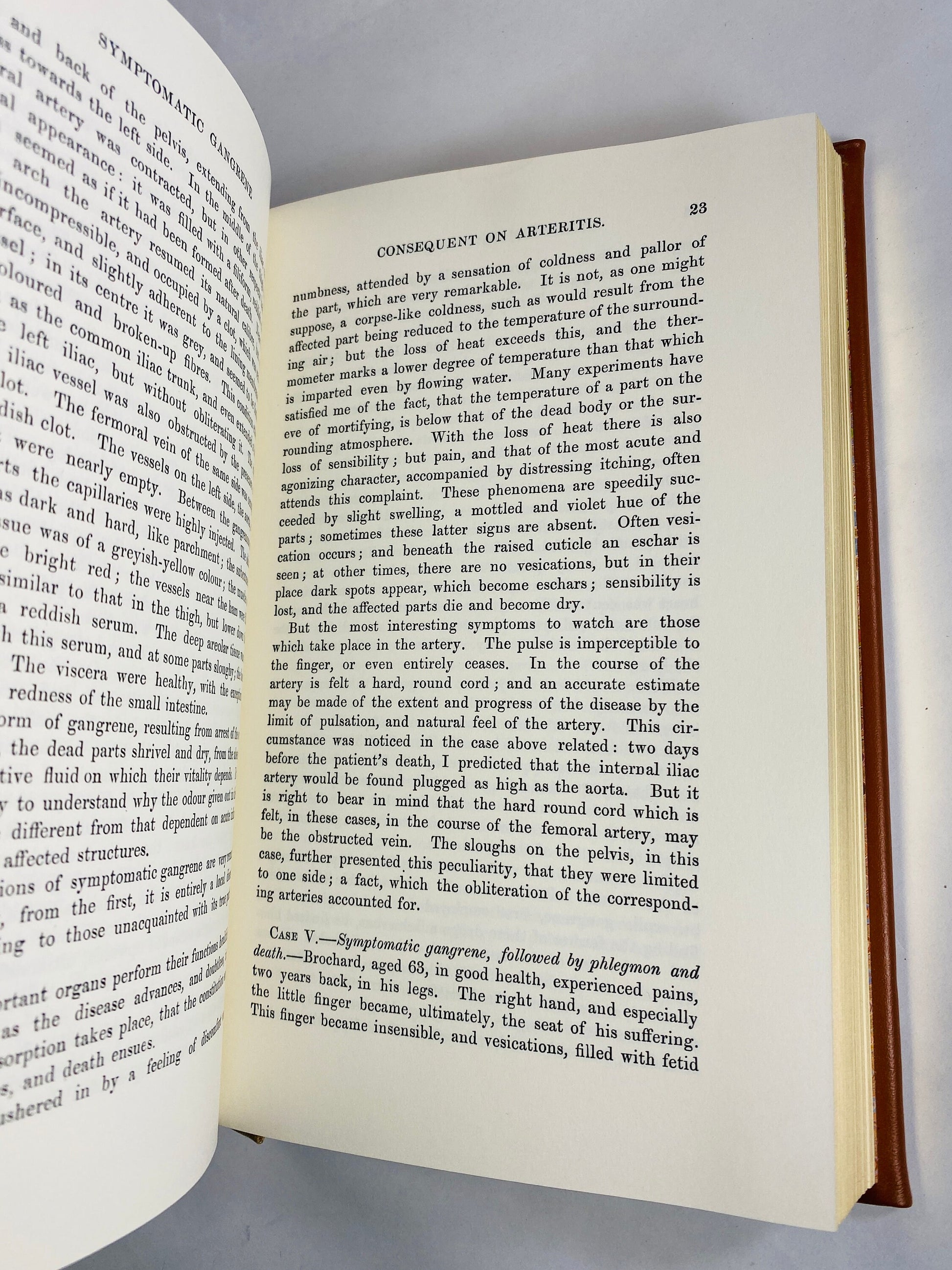 Vascular System Lesions, Rectum Diseases Dupuytren vintage book GORGEOUS brown leather cover embossed gold Surgery Medicine Physician Doctor