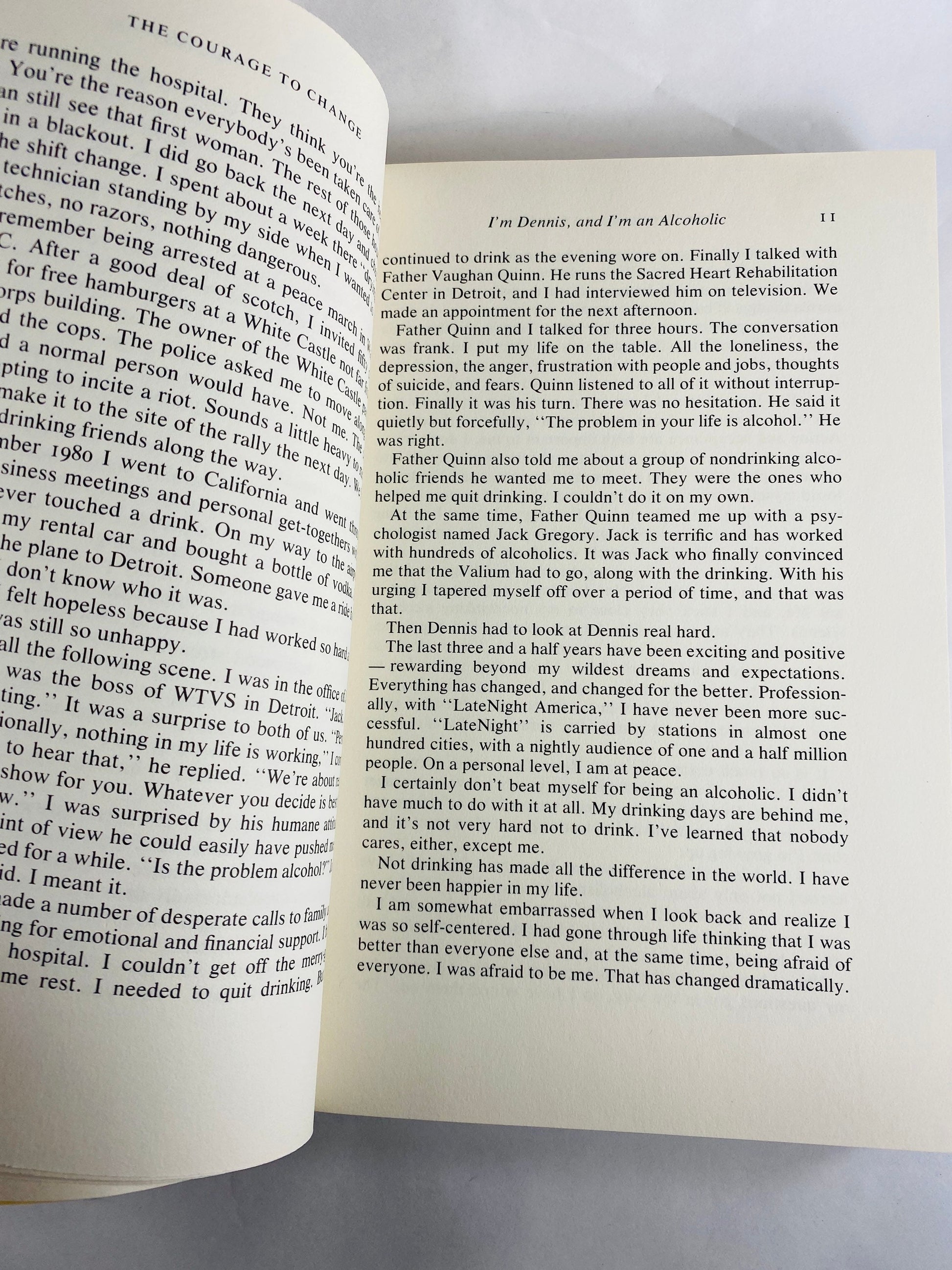 AUTOGRAPHED Courage to Change Alcoholics Anonymous vintage book by Dennis Wholey Recovery, Addiction, AA, Al-Anon, sobriety, signed gift