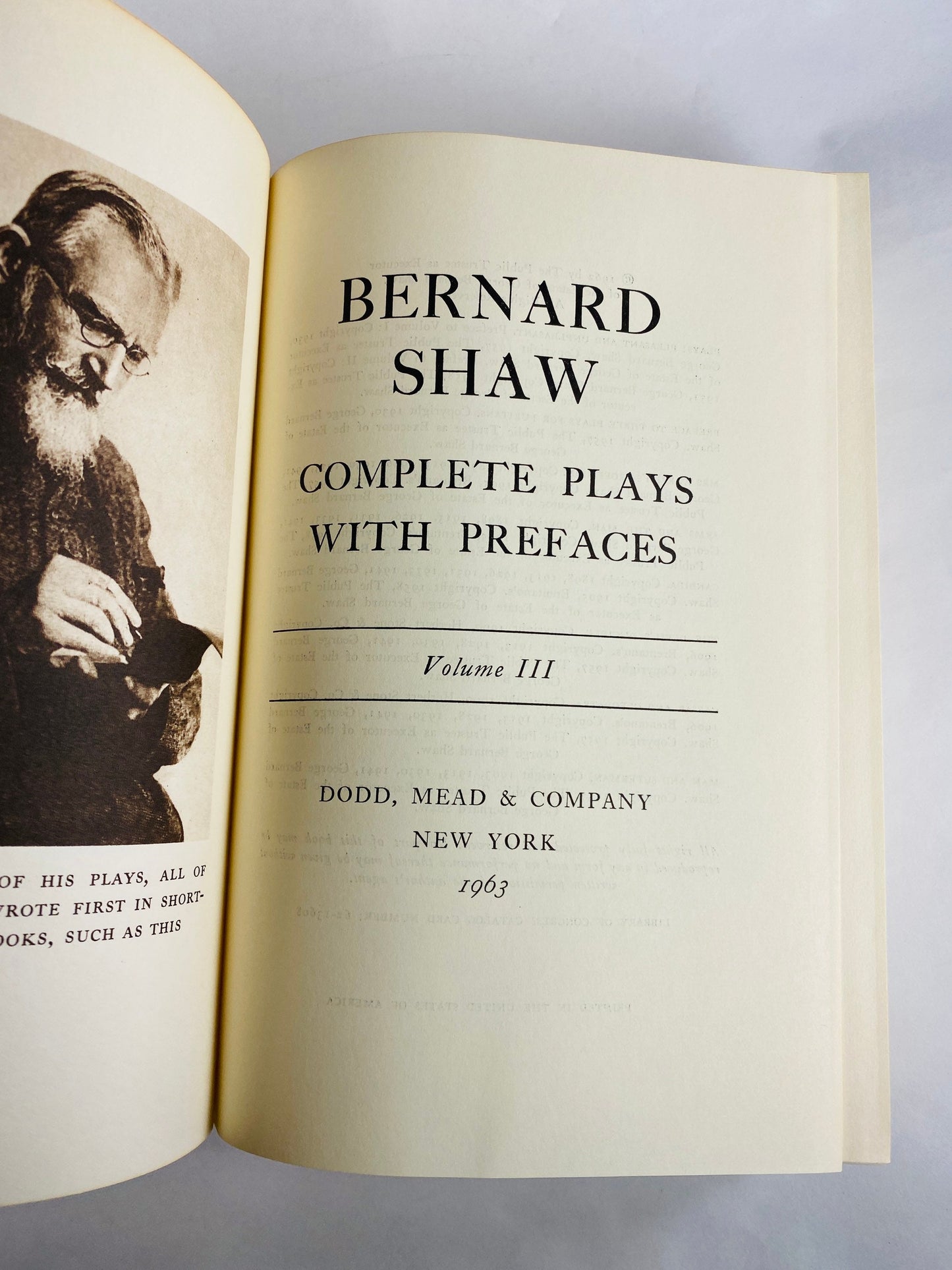 1962 George Bernard Shaw vintage book of plays Theatre burnt orange bookshelf decor