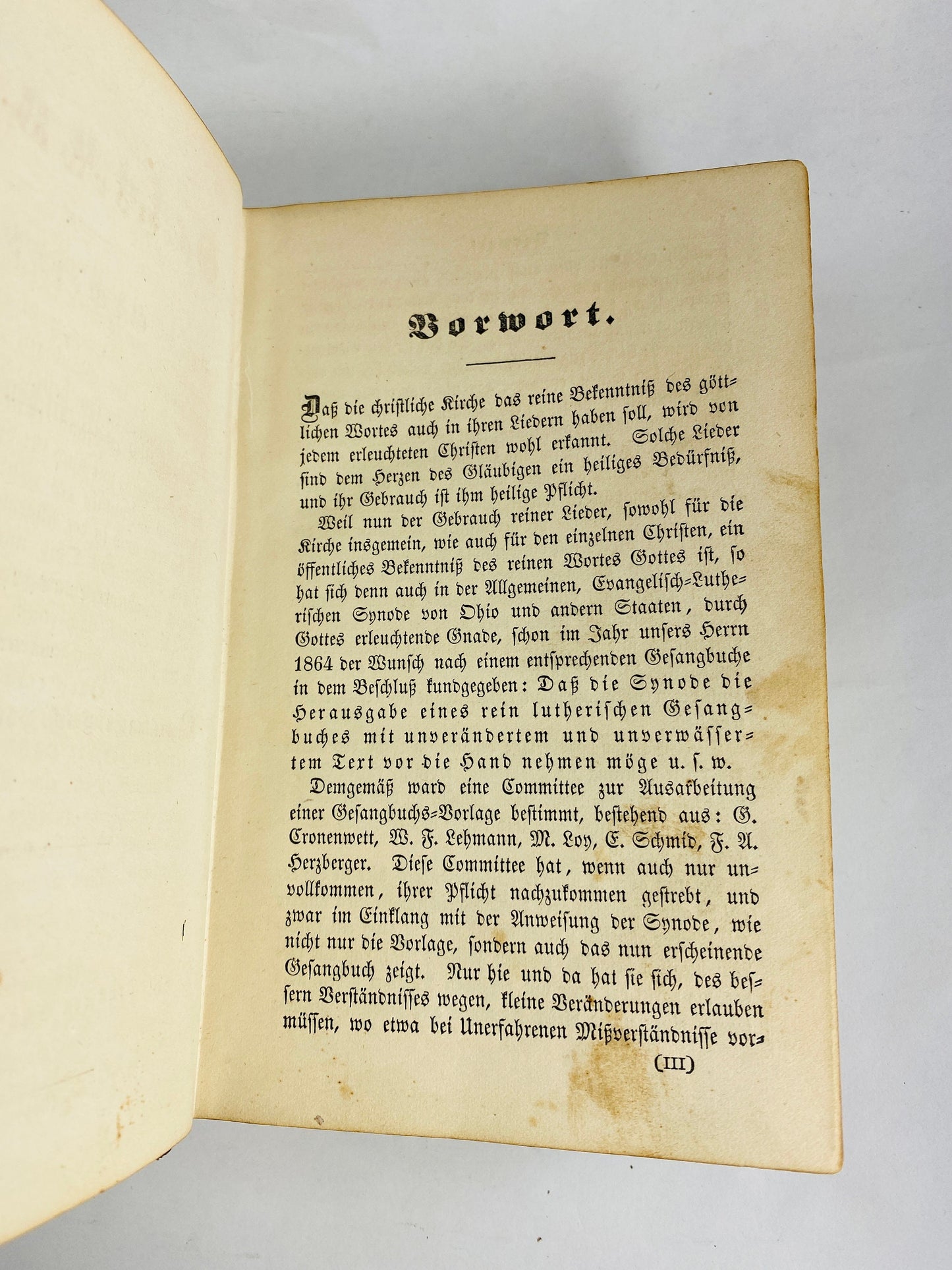 1870 Antique German Lutheran holy bible hymn book brown vintage Blind-stamped cover Morning & evening blessings