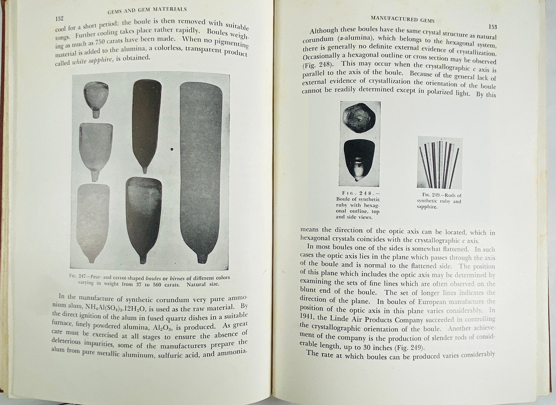 1956 Gems & Gem Materials vintage book by Edward Kraus on properties structure refraction pleochroism and character