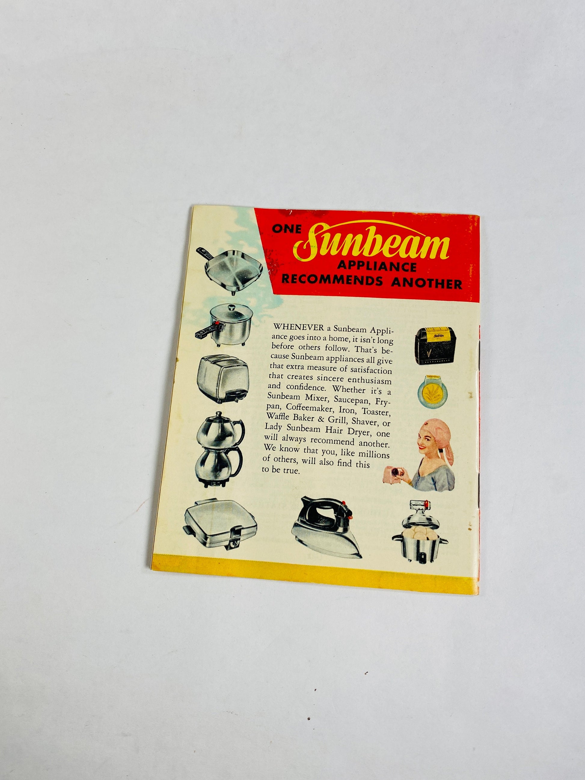 1957 Sunbeam Mixmaster Manual ORIGINAL Vintage booklet Retro 1950s food mixer Instruction and recipes. Collectible.