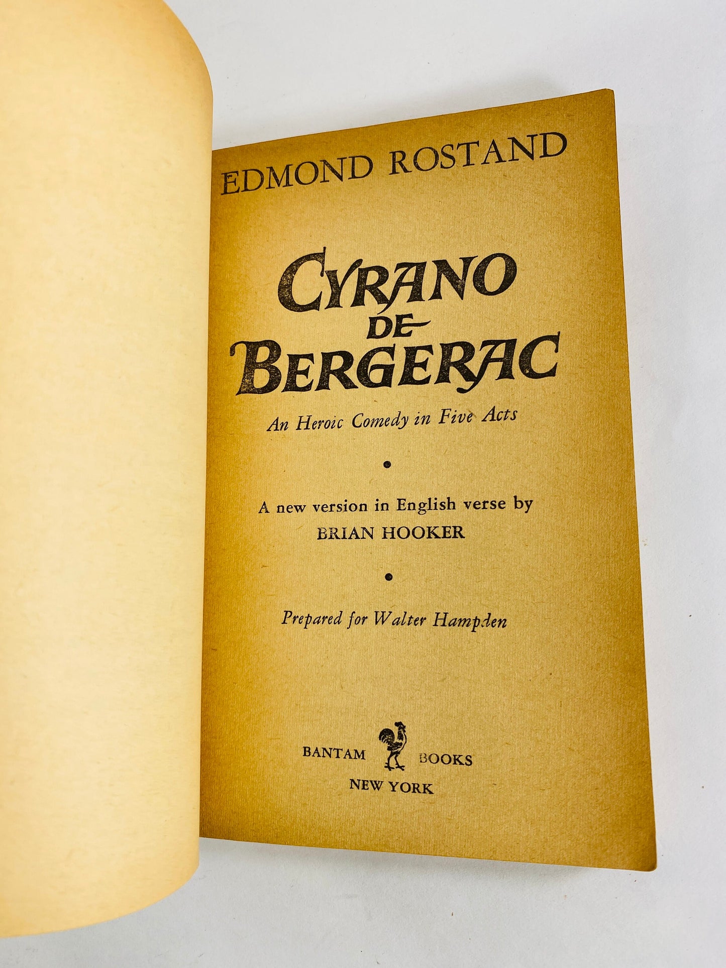 1954 Cyrano de Bergerac by Edmond Rostand vintage paperback book home decor Story of a man with a large nose and self doubt