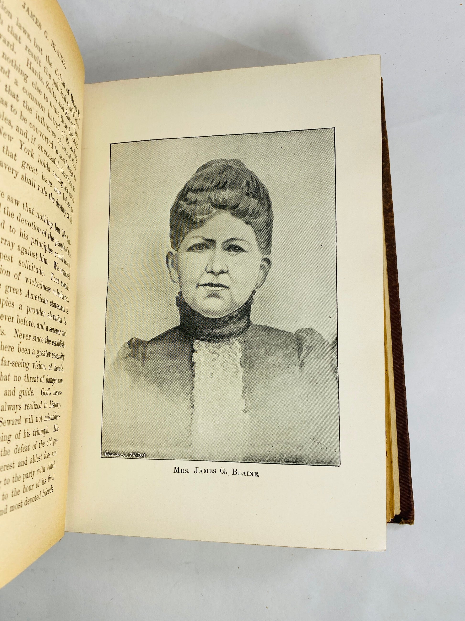 1893 Civil War James G Blaine biography FIRST EDITION Antique book Speaker of the House Congress Senate & Cabinet Maine politics