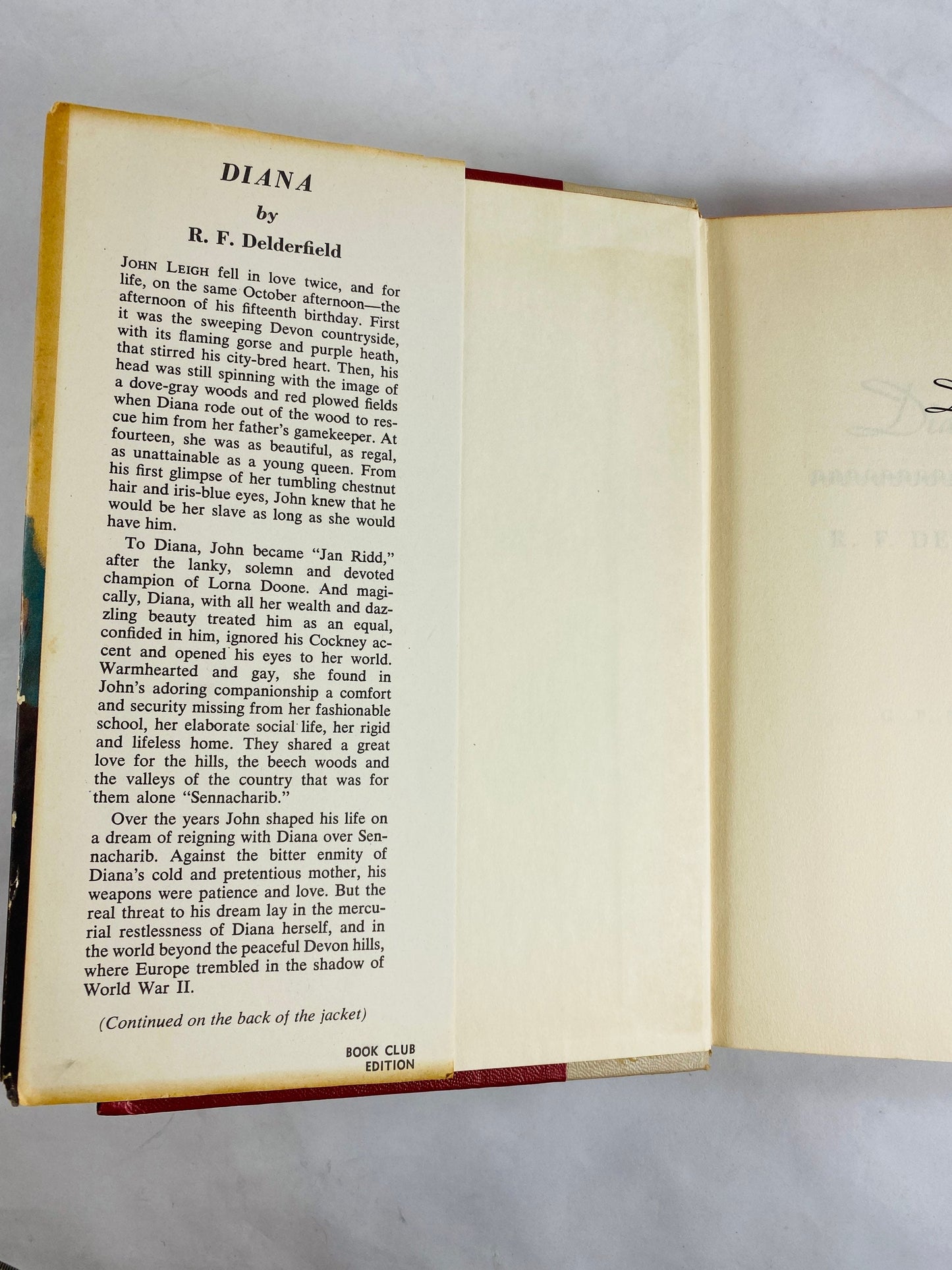 Diana Vintage Book circa 1960 by RF Delderfield basis for BBC series about love, redemption and friendship