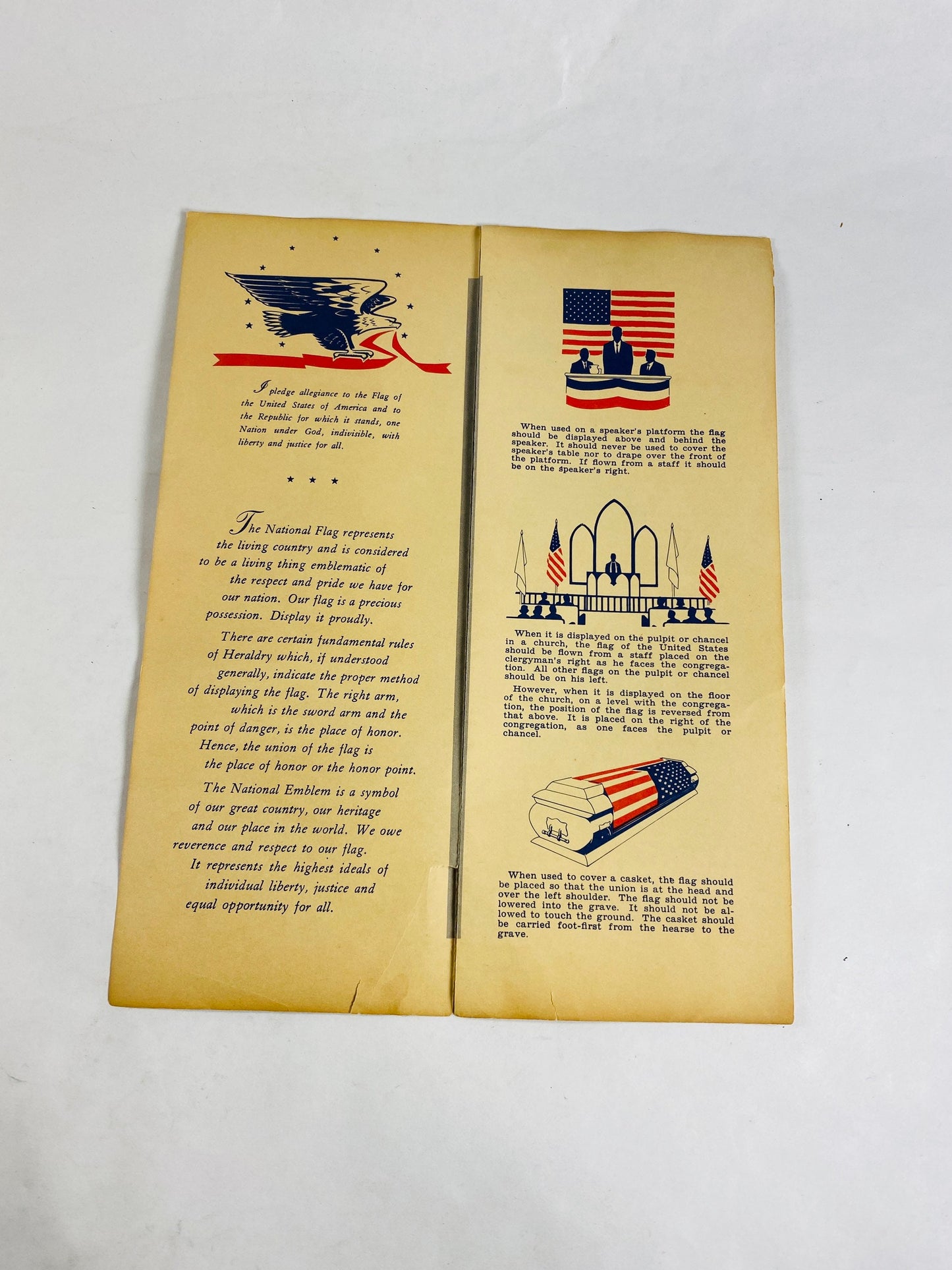 1971 Anin Flag Manufacturer advertising booklet featuring new Columbus Day Military vintage veteran gift.