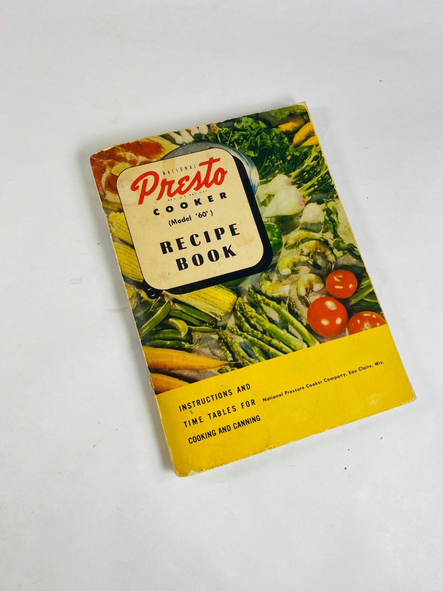 1948 Presto National Pressure Cooker recipe and instruction booklet. Gas stove cookware collector cookbook advertising gift.