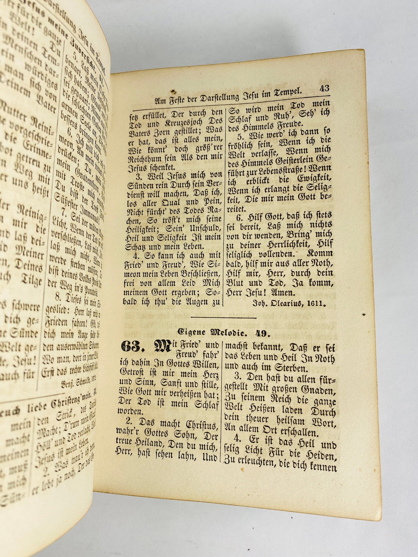 1870 Antique German Lutheran holy bible hymn book brown vintage Blind-stamped cover Morning & evening blessings