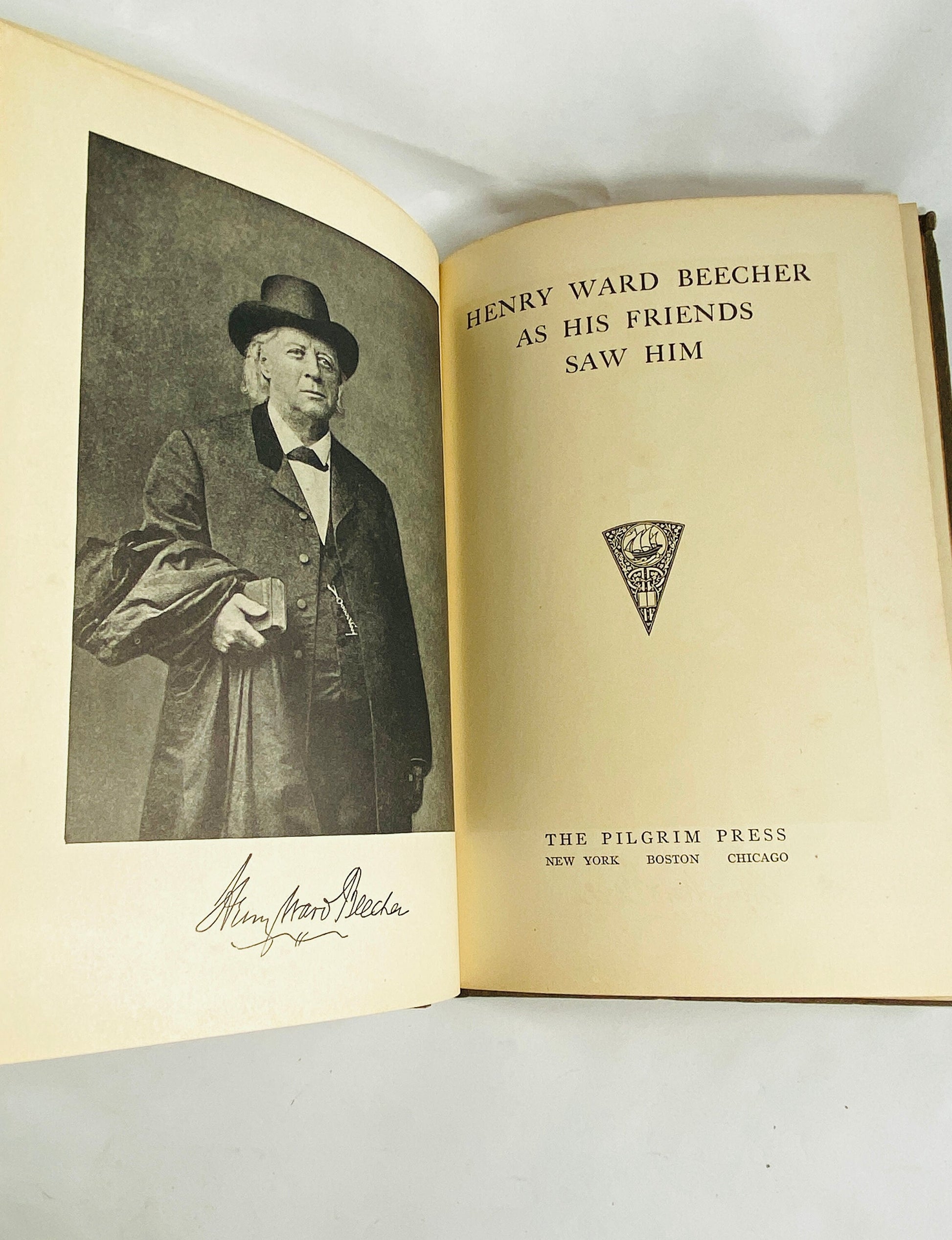 Henry Ward Beecher biography brother of Harriet Beecher Stowe, author of Uncle Tom's Cabin Vintage book by Tewksbury circa 1904 Civil War