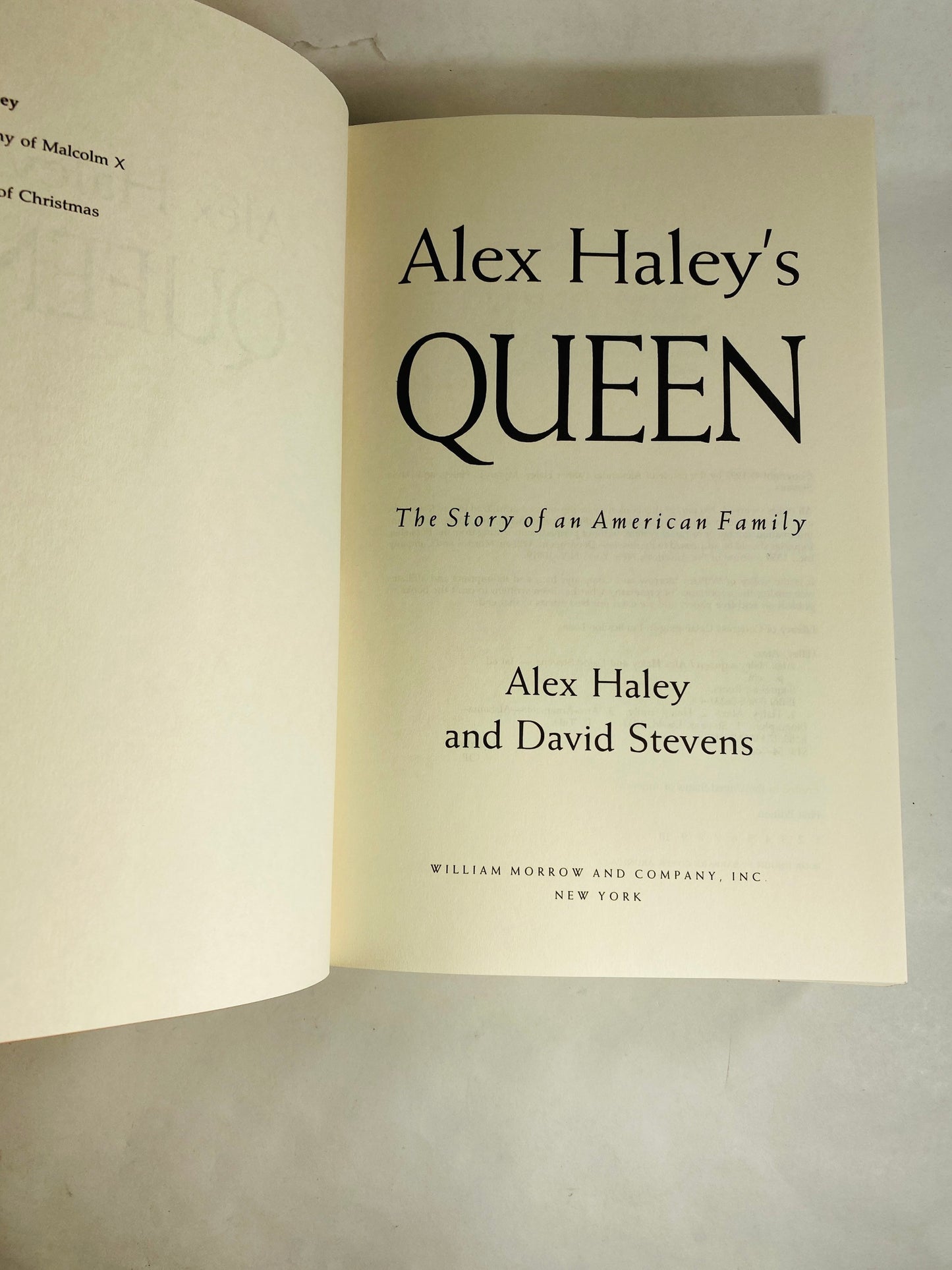 Queen Vintage book by Alex Haley, author of RootsCollectible piece of important literature with dust jacket circa 1992.