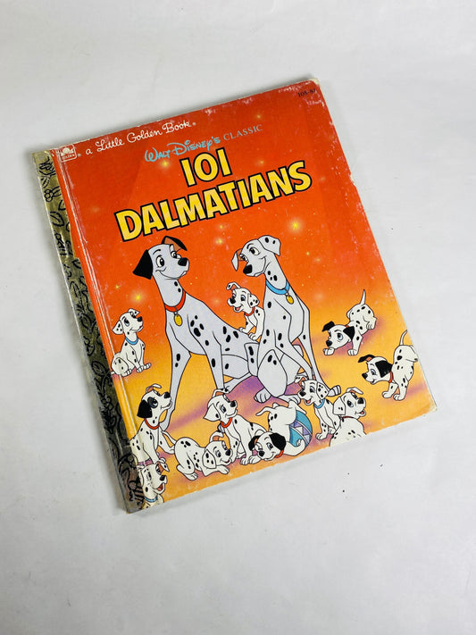 1991 Vintage Walt Disney 101 Dalmations Little Golden Book circa 1991. Elementary school toddler young child beginning reader.