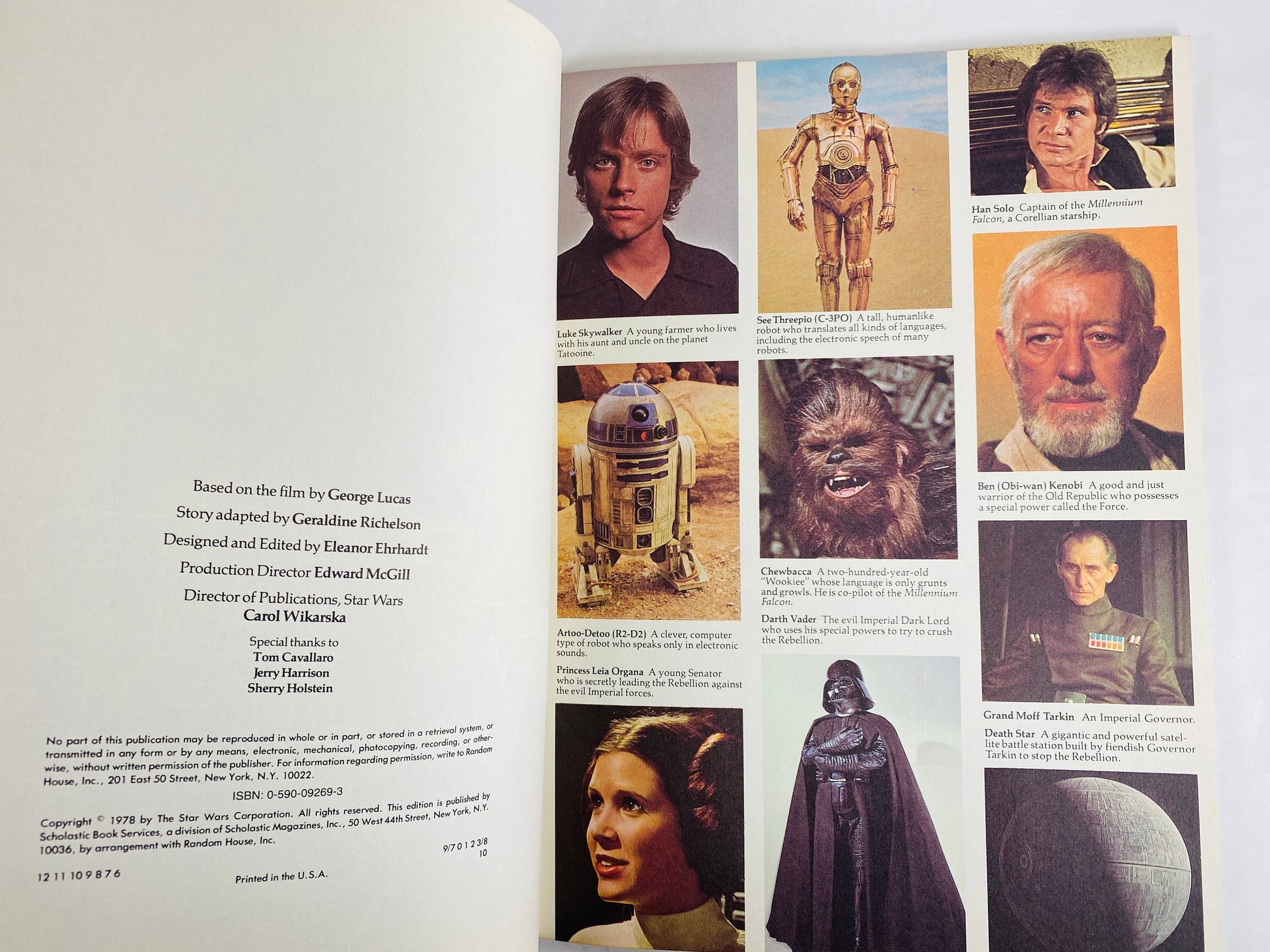 Star Wars vintage paperback story book with photographs circa 1980 George Lucas Luke Skywalker Jedi Knights R2D2