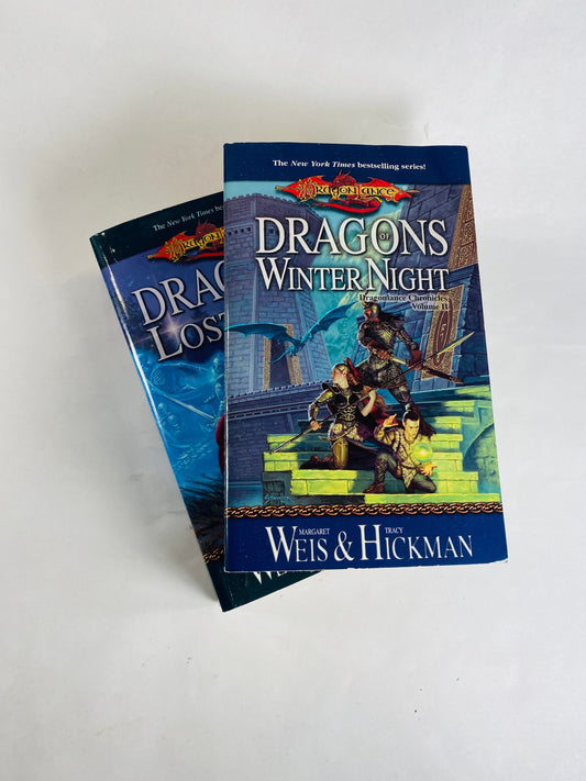 Dragonlance Chronicles Dragons of Winter Night Lost Star vintage paperback books by Weis & Hickman circa 2000. War of Souls