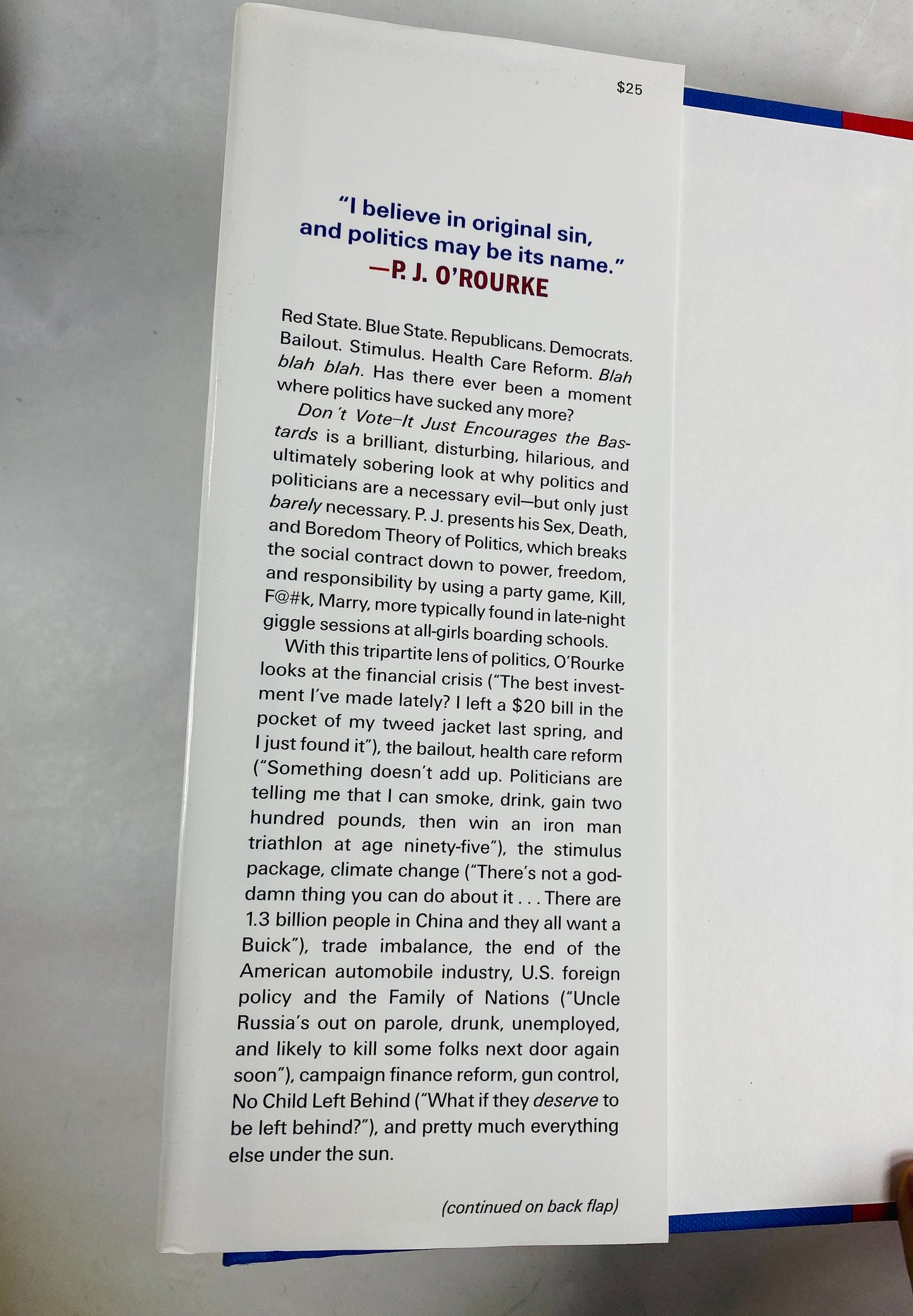 Don't Vote by P.J. O'Rourke FIRST EDITION vintage book election politics wonk Libertarian, economics, capitalism Free thinking intellectual