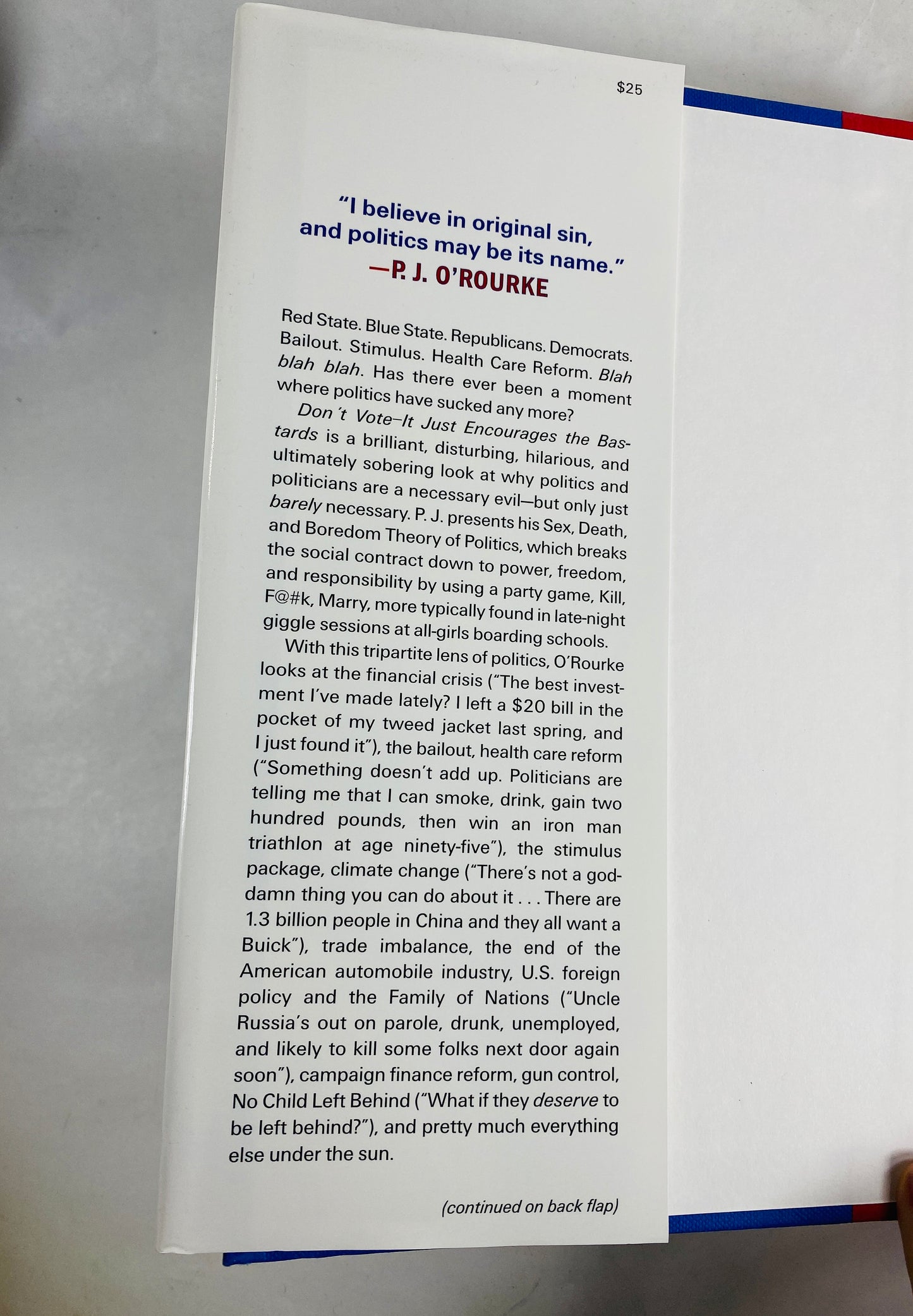 Don't Vote by P.J. O'Rourke FIRST EDITION vintage book election politics wonk Libertarian, economics, capitalism Free thinking intellectual