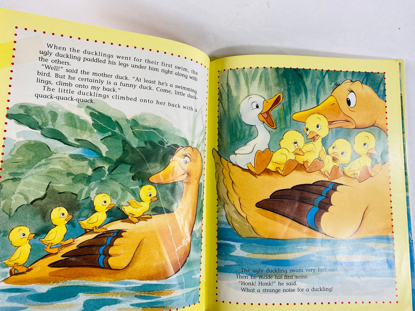Ugly Duckling vintage book retold by Margaret Wise Brown Walt Disney circa 1994. Easter Basket gift Children nursery decor