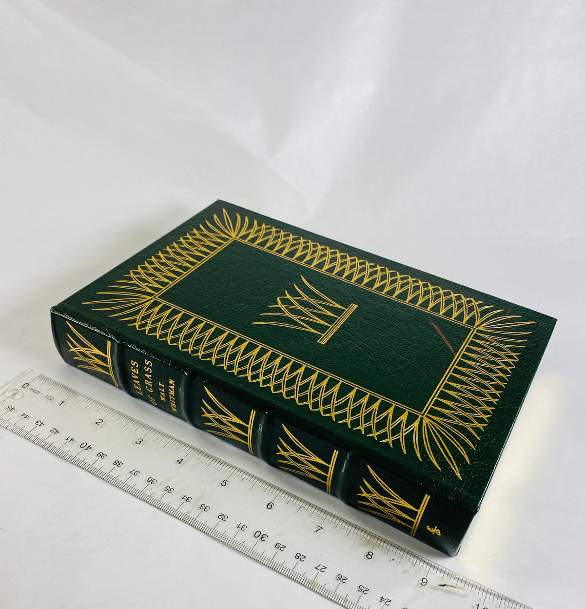 Leaves of Grass vintage EASTON PRESS book by Walt Whitman Vintage green leather decor with beautiful gilded gold circa 1977. Poetry