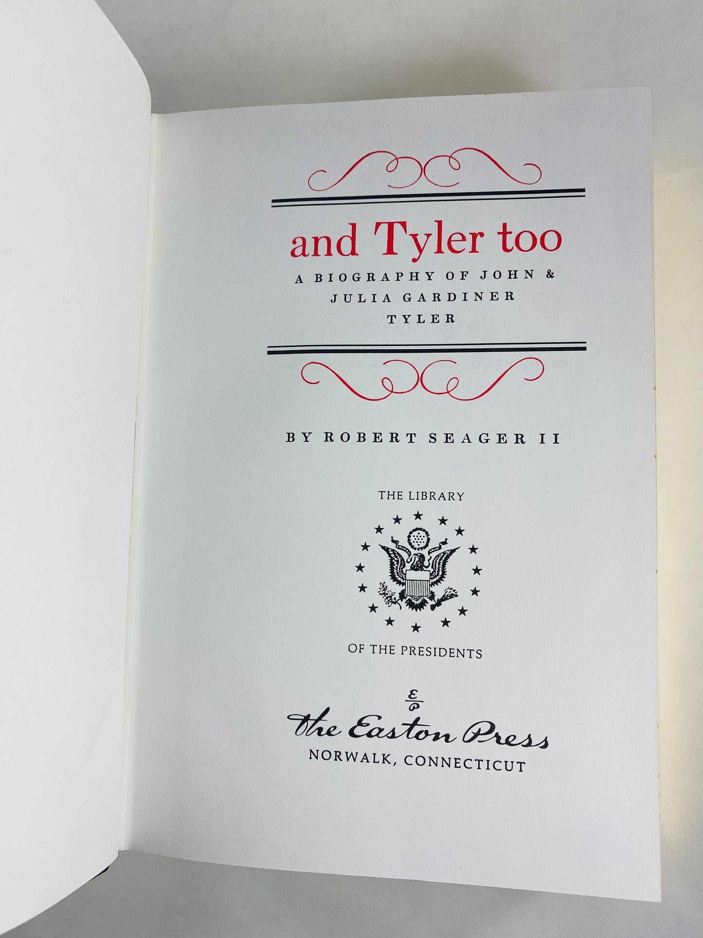 and Tyler Too vintage Easton Press book by Robert Seager US President John Tyler circa 1963 GORGEOUS blue leather, gild embossed