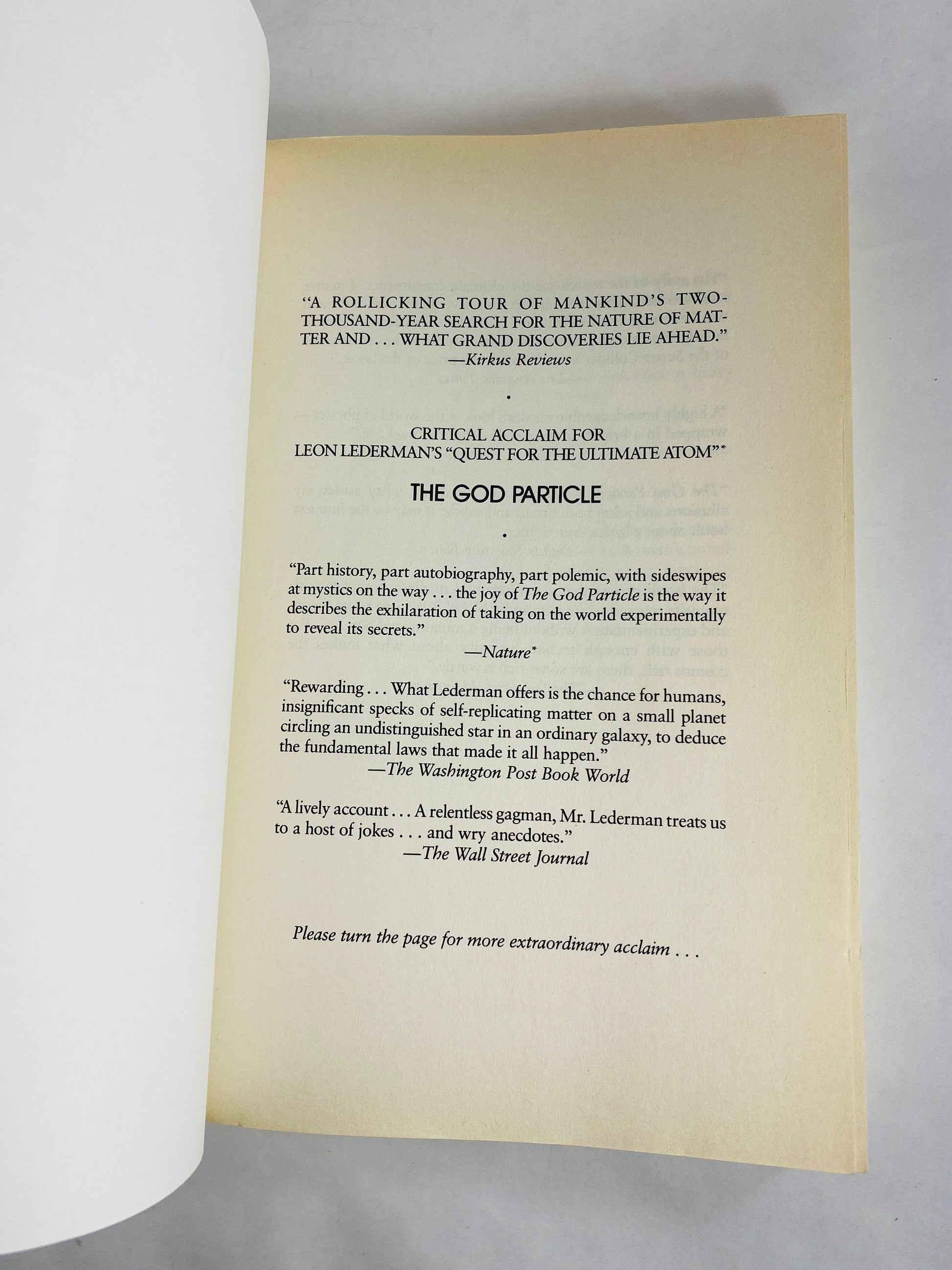 God Particle vintage paperback book by Leon Lederman circa 1994 about the eureka moments that brought us the secrets of the universe Science
