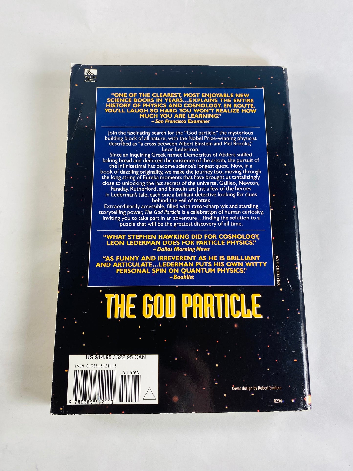 God Particle vintage paperback book by Leon Lederman circa 1994 about the eureka moments that brought us the secrets of the universe Science