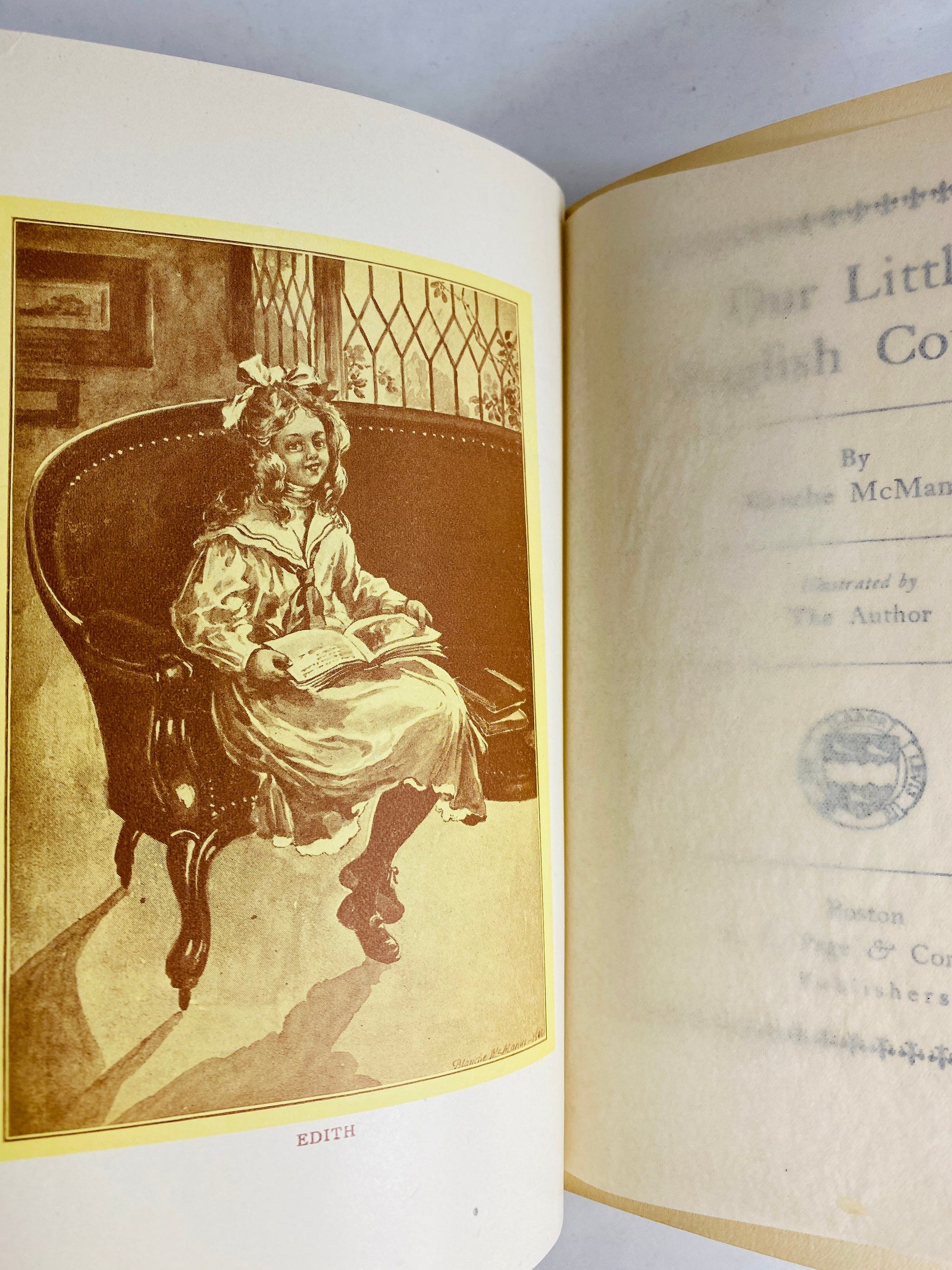 Our Little English Cousin vintage book circa 1907 by Blanche McManus GORGEOUS illustrations! Antique