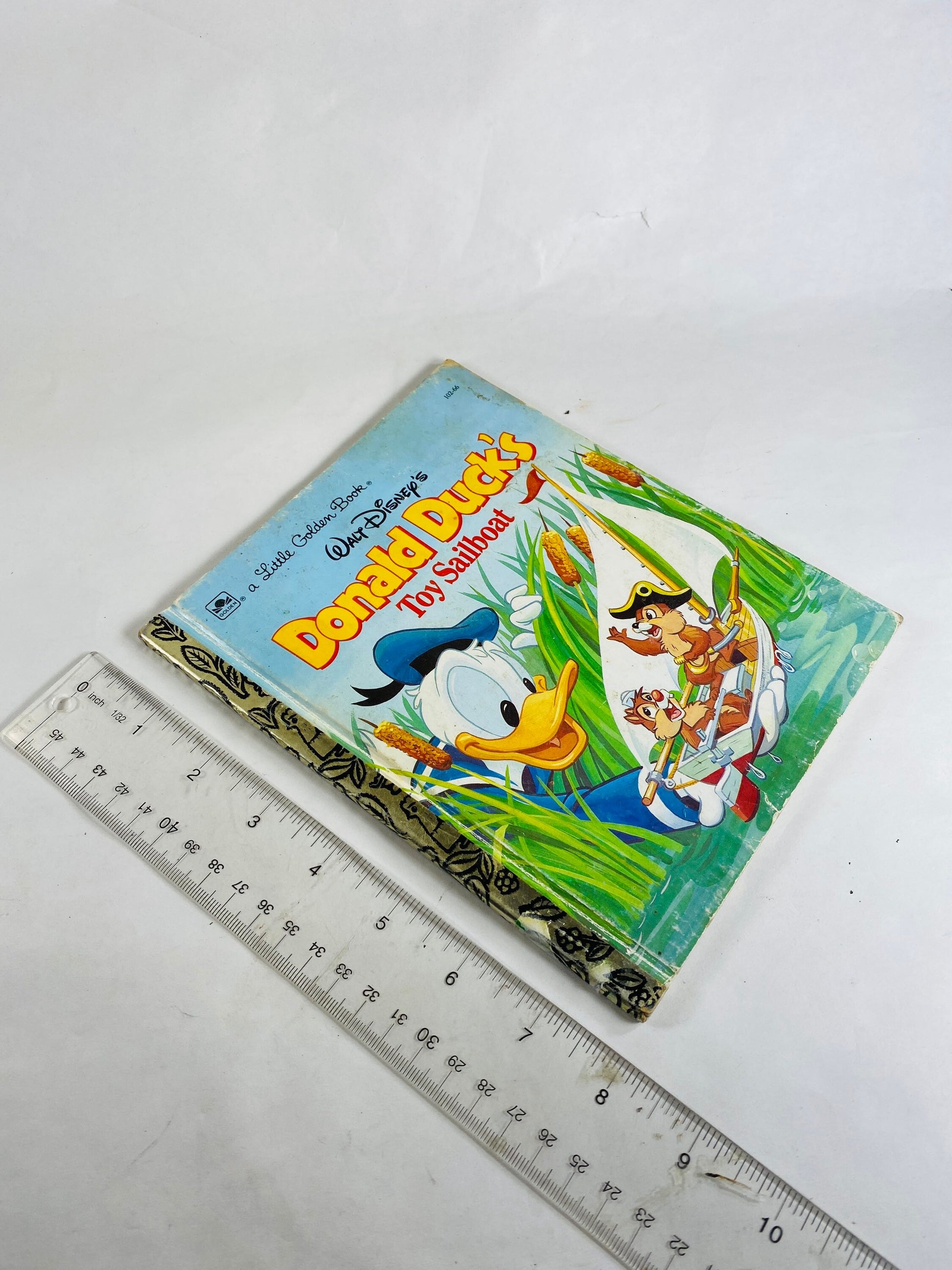 Donald Duck's Toy Sailboat vintage Little Golden Book circa 1990 Children's stories. Walt Disney lover gift Chipmunks.