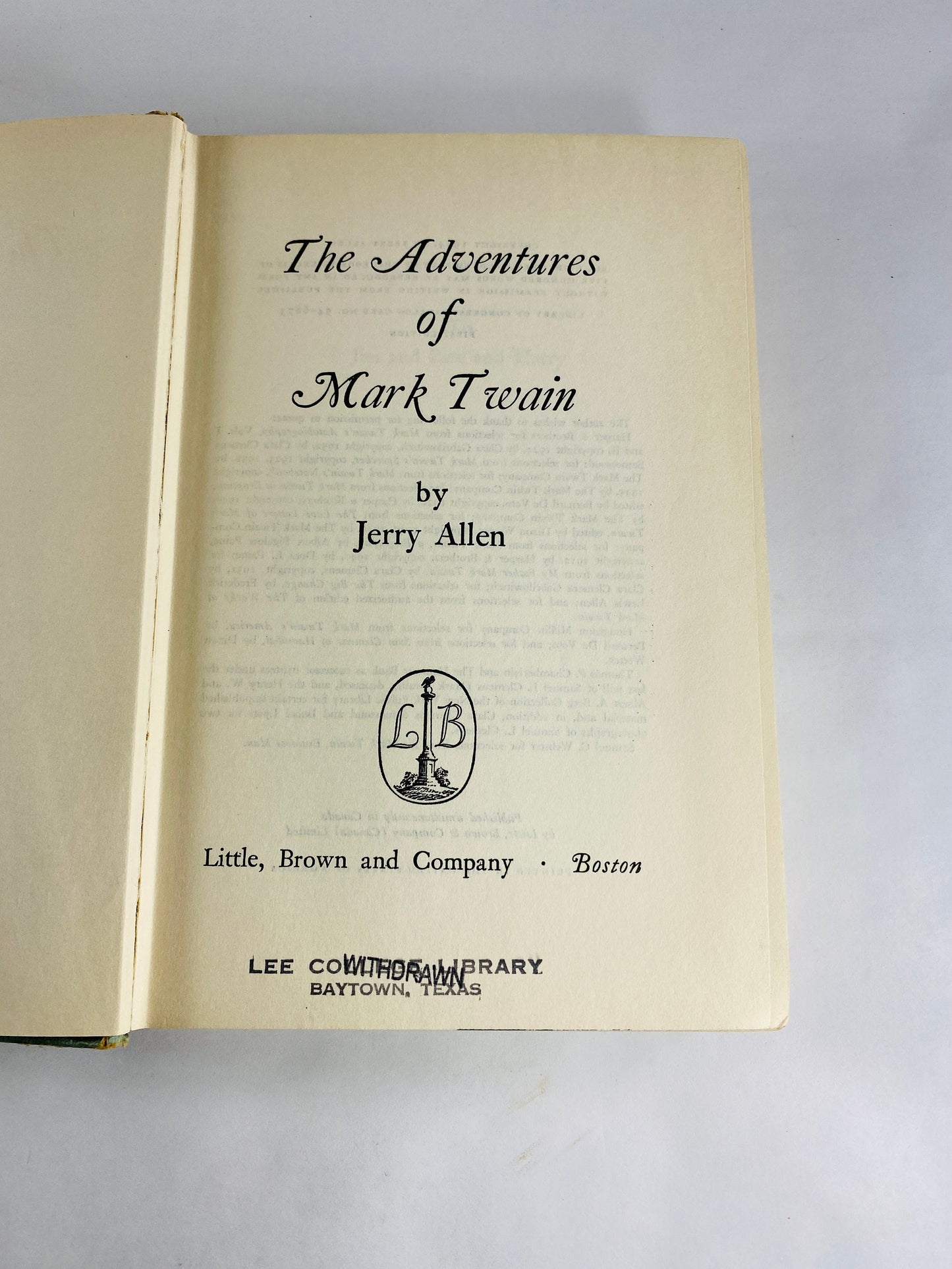 Mark Twain's biography vintage book by Jerry Allen circa 1954 FIRST EDITION green cloth binding