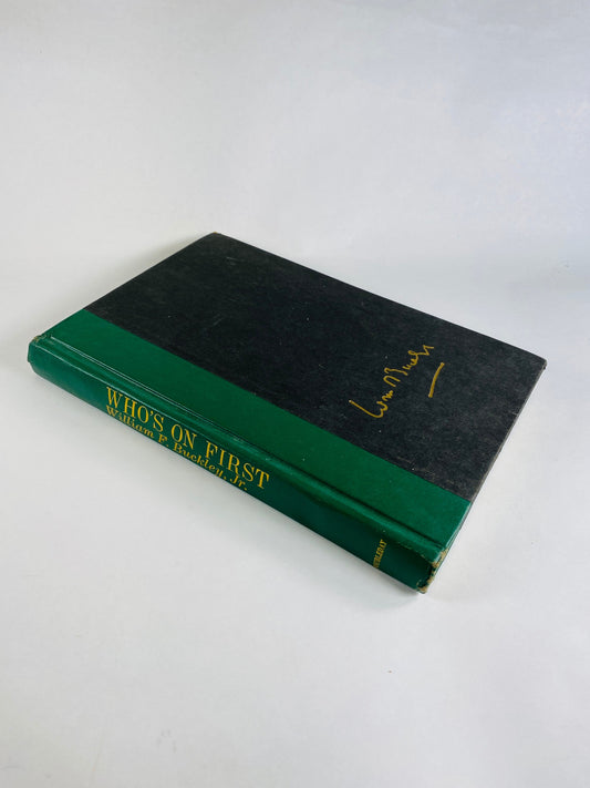 1980 Who's on First by William F Buckley Vintage book about Blackford Oakes and KGB spies in the race for space. Black and green home decor