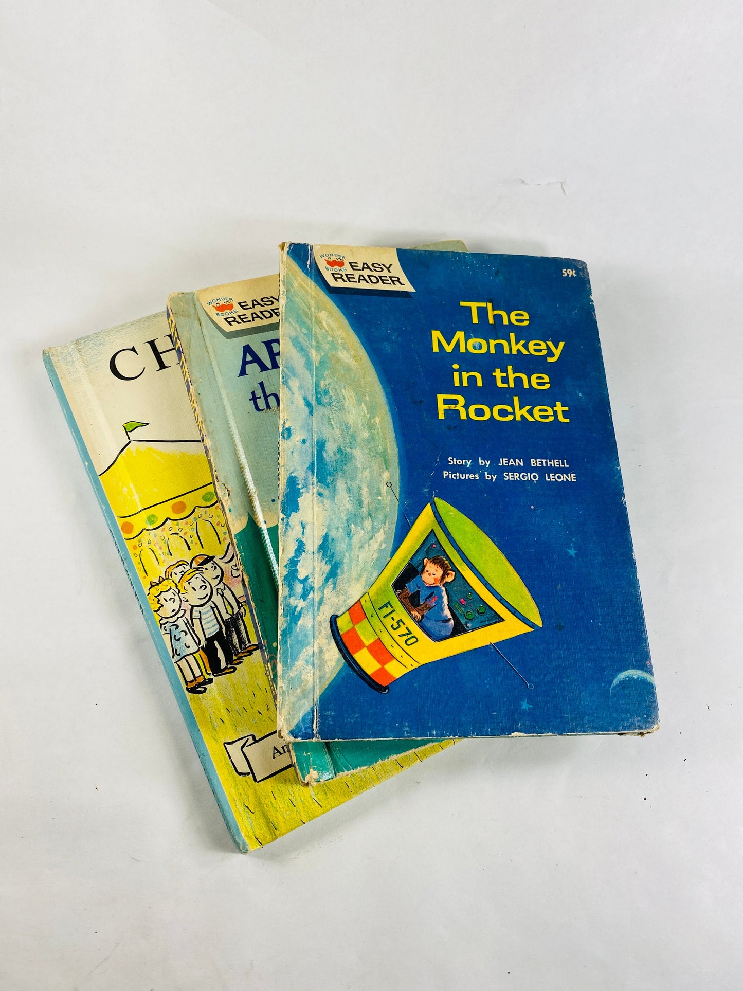 Monkey in the Rocket, Chester, Arty the Smarty vintage Early I Can Read book circa 1960s Weekly Reader. Syd Hoff Crosby Bonsall