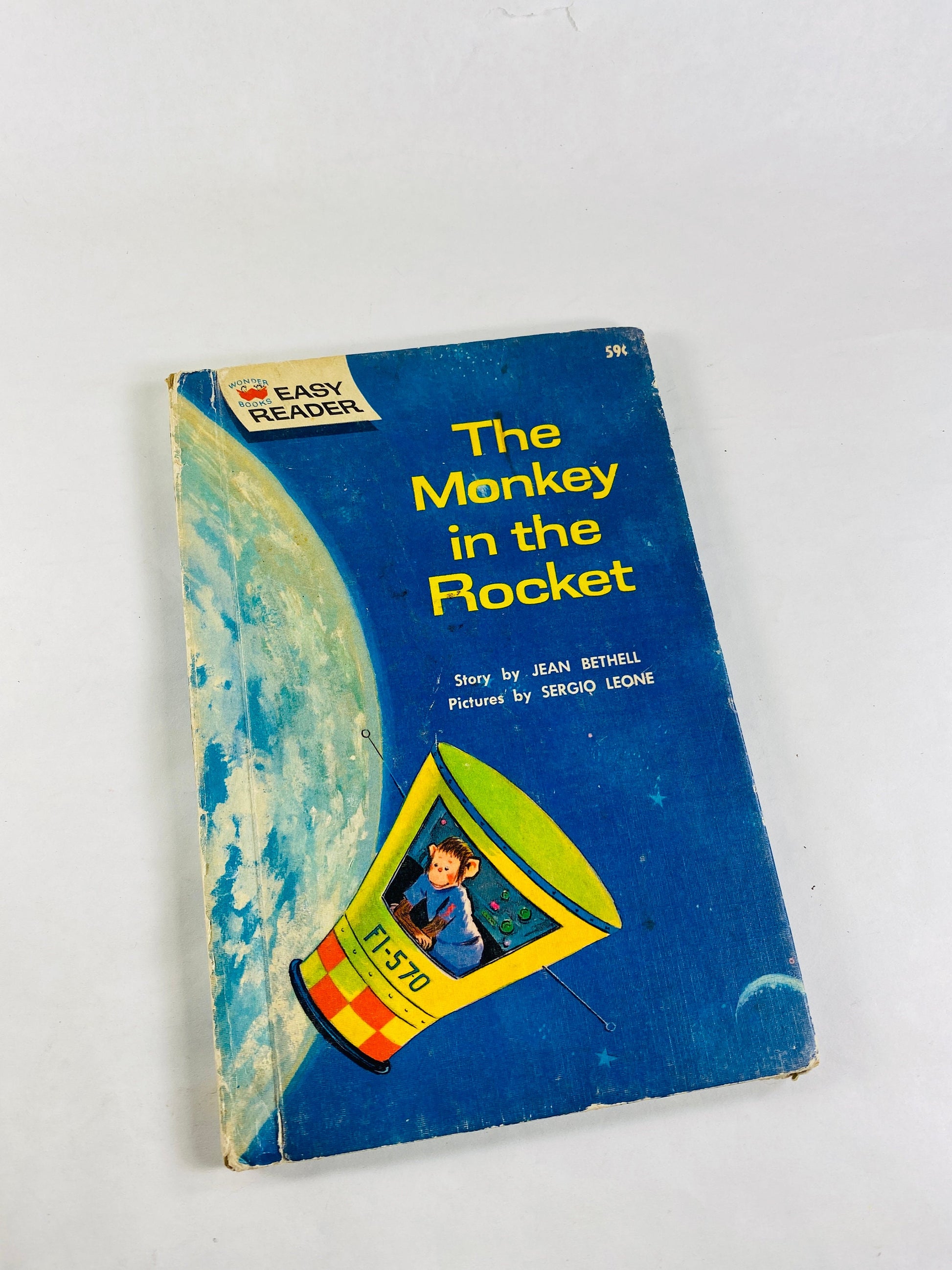 Monkey in the Rocket, Chester, Arty the Smarty vintage Early I Can Read book circa 1960s Weekly Reader. Syd Hoff Crosby Bonsall