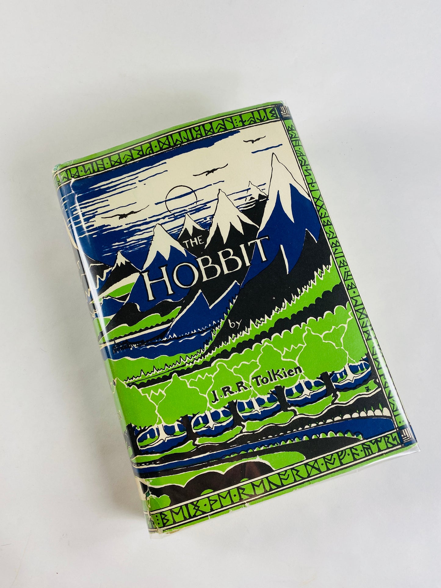 1975 Hobbit or There and Back Again by JRR Tolkien with dust jacket THIRD Edition gift Science fiction bookshelf decor Lord of the Rings