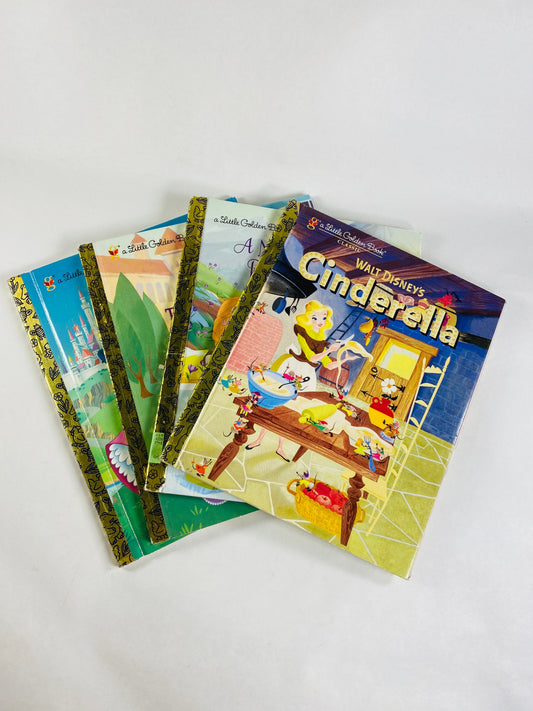 Disney Princess lot vintage set of 4 Little Golden Books Sleeping Beauty Cinderella