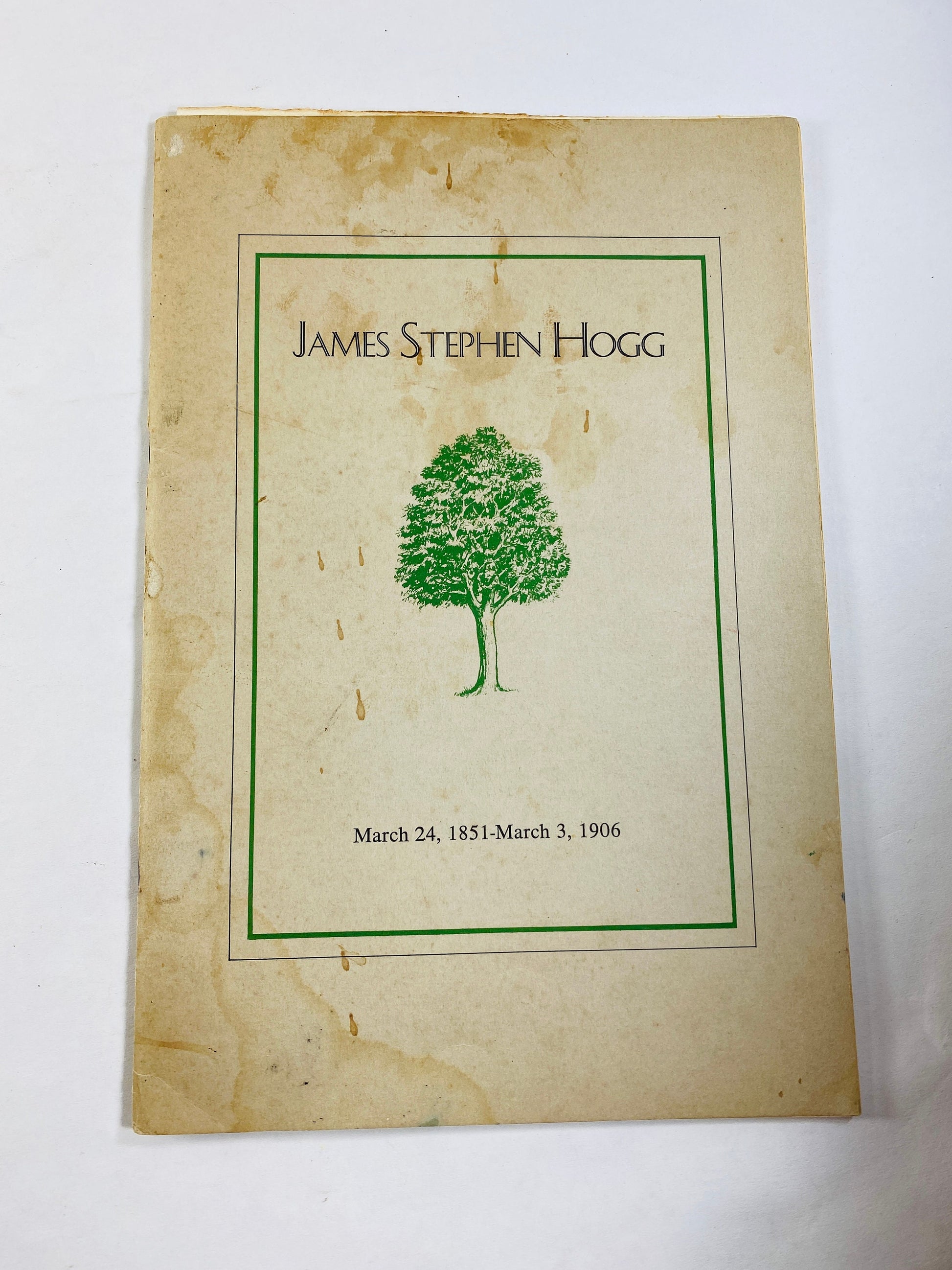 1958 Varner Hogg Houston family vintage dedication news article & Texas history booklet family donated land given by Stephen F Austin 1824