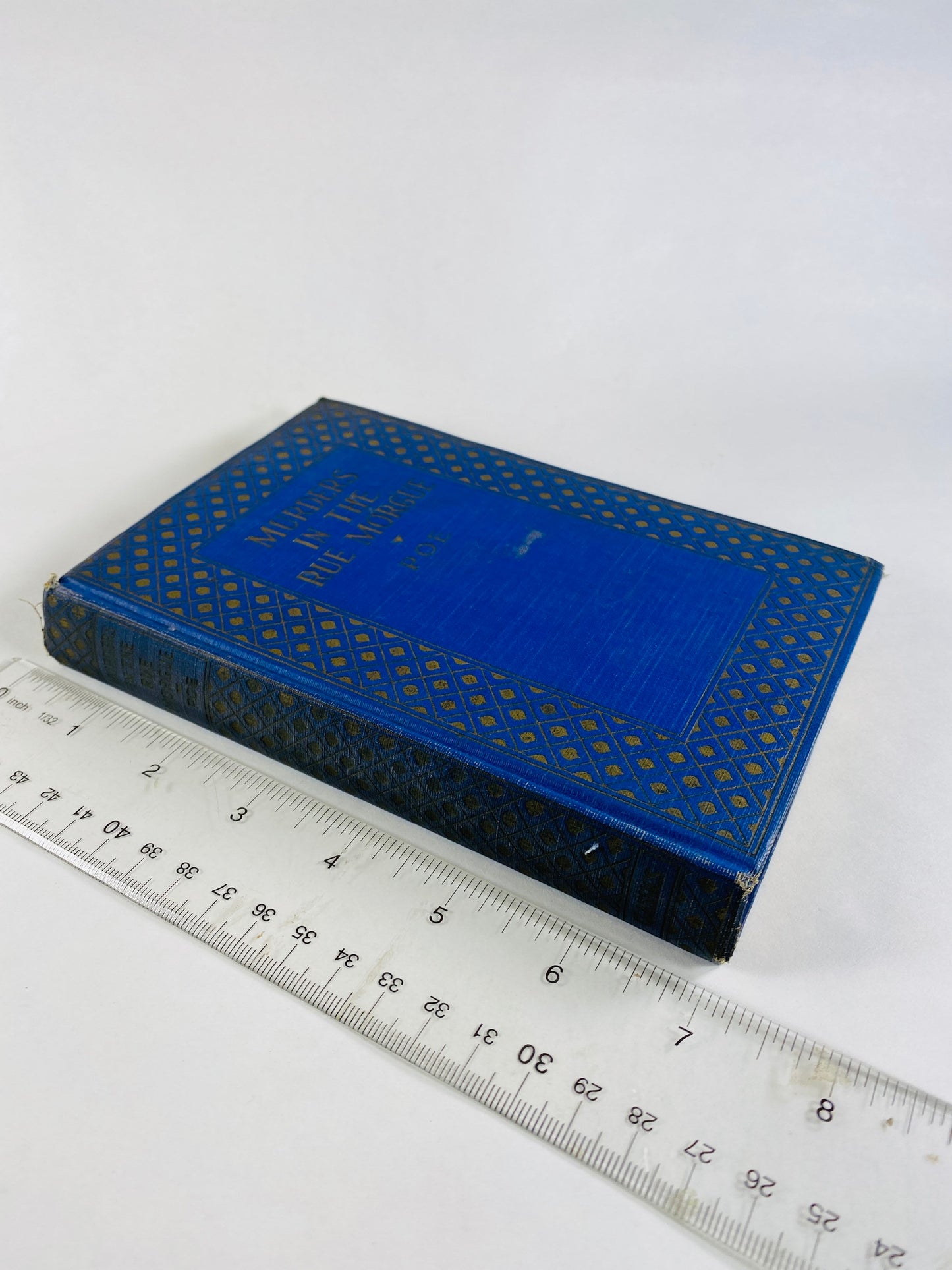 Edgar Allan Poe vintage book of Murder in the Rue Morgue & Tales GORGEOUS binding Assignation Tell-Tale Heart William Wilson Patina Blue