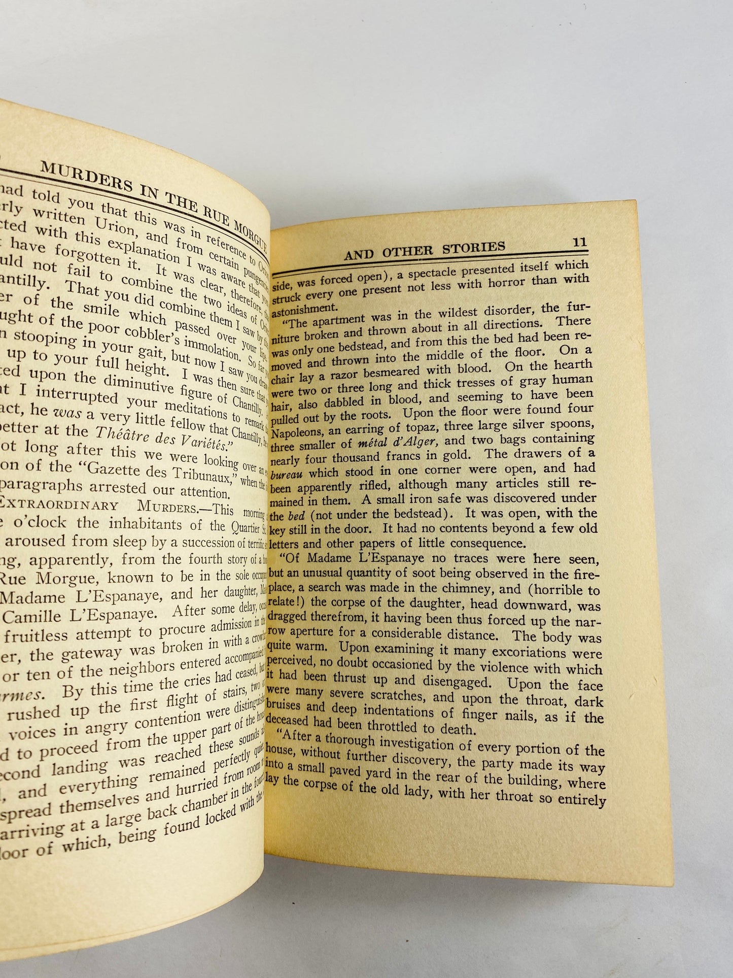 Edgar Allan Poe vintage book of Murder in the Rue Morgue & Tales GORGEOUS binding Assignation Tell-Tale Heart William Wilson Patina Blue
