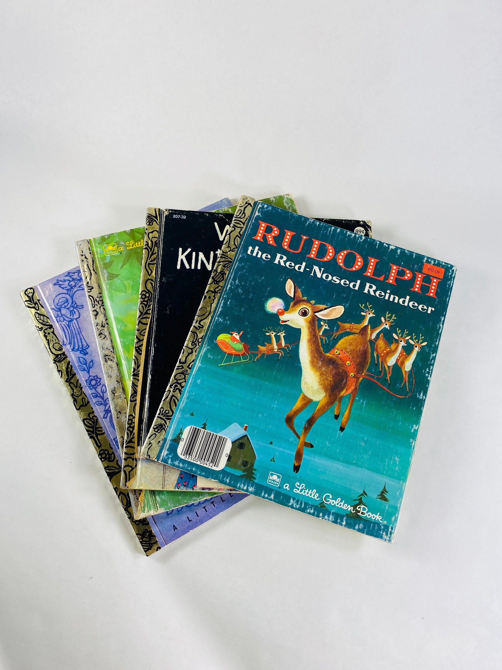 Vintage Little Golden Books Rudolph the Red-Nosed Reindeer We Like Kindergarten Prayers for Children Bambi